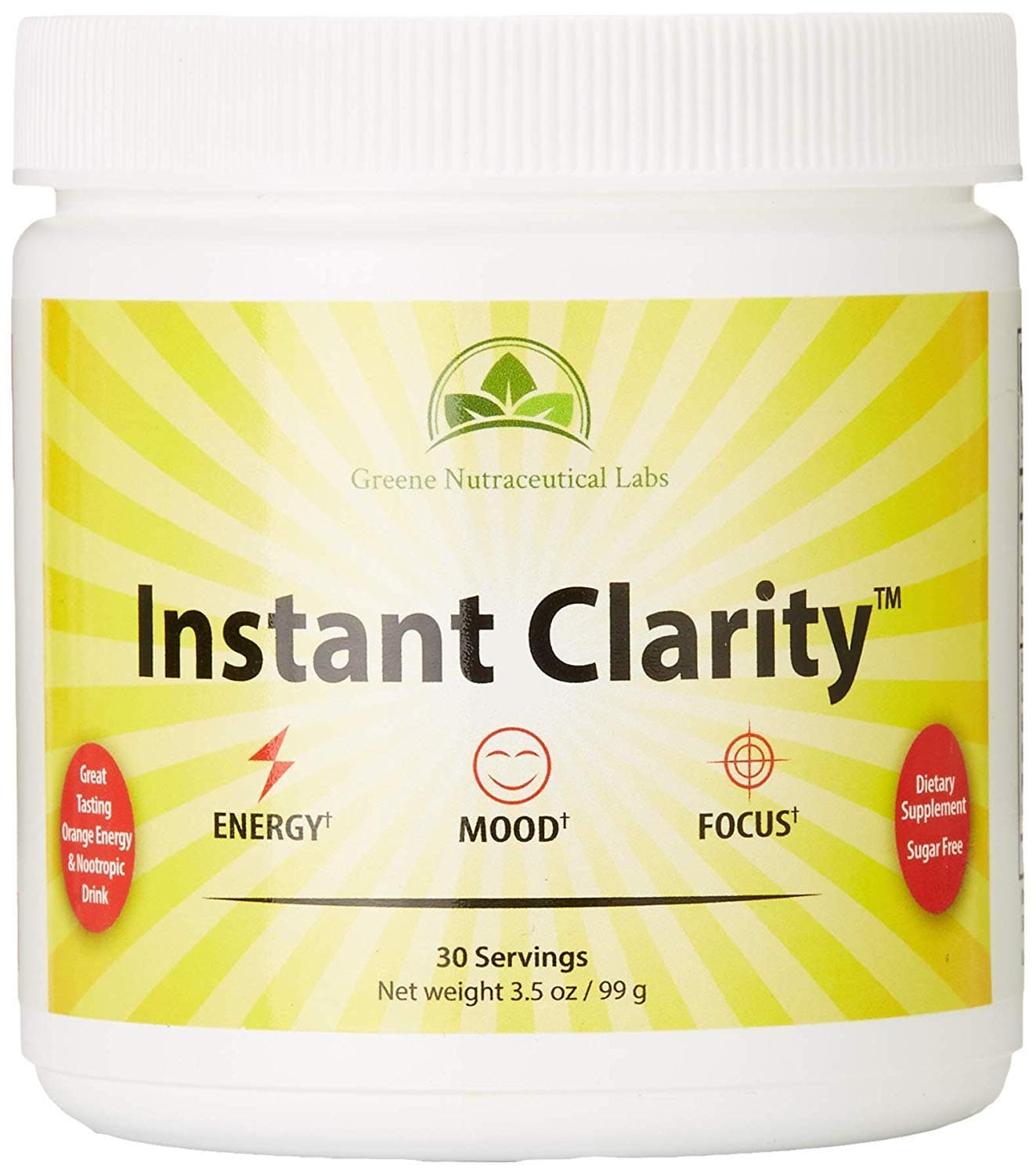 Instant Clarity™ - Zero Calorie Nootropic Energy Drink - Brain Health Supplement + Enhanced Energy, Focus Aid, Mood | with Immune Support | No Sugar, No Crash | 30 Servings!