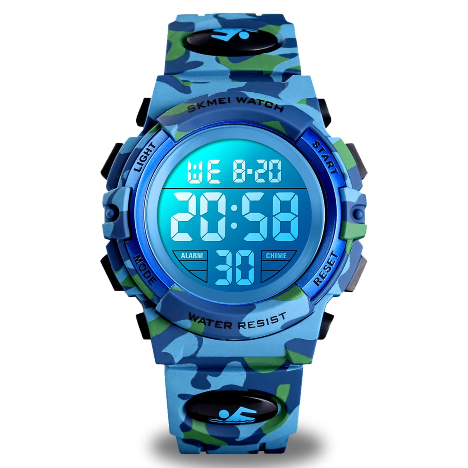 Kids Digital Watch for Boys Girls, Boys Watches Ages 3-17,Sport Outdoor Watch for Kid, 50M Waterproof Analog Multifunctional Chronograph LED Alarm Stopwatch Silicone Band, Kids Gift