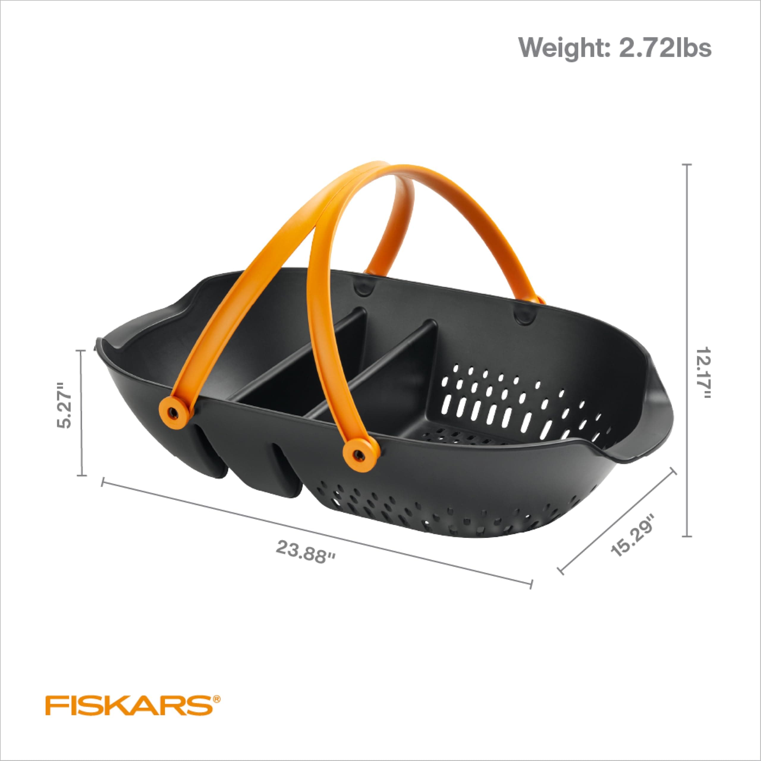 Fiskars Garden Harvest Basket - Container for Gardening and Harvesting - Lawn and Garden Accessories - Black