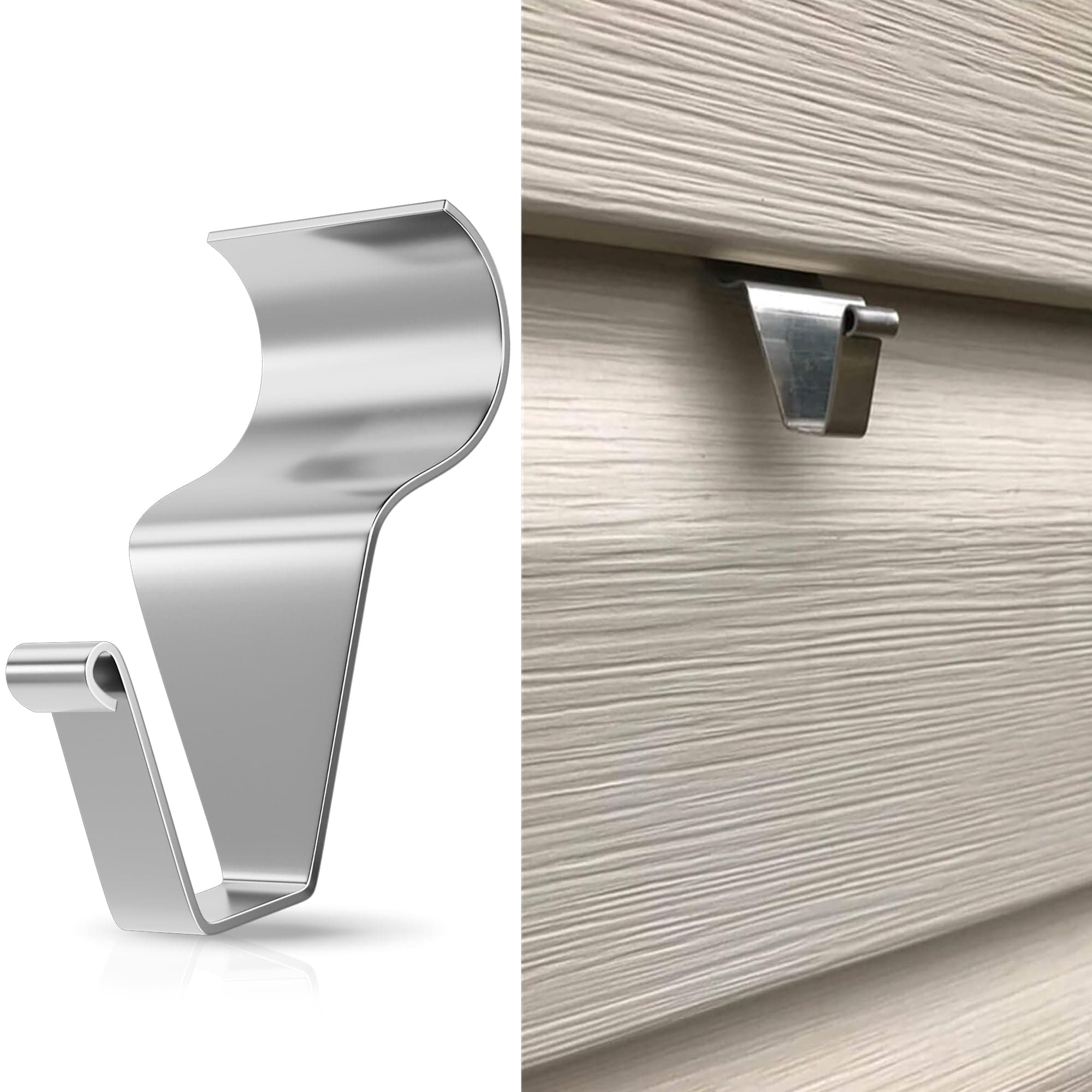 MIUKAA Vinyl Siding Hooks (4-Pack), Stainless Steel No Hole No Damage Siding Clips Hangers for Hanging Outdoor, Hooks for Outdoor String Lights, Patio Decor, Front Porch Decor, Wreath Decor