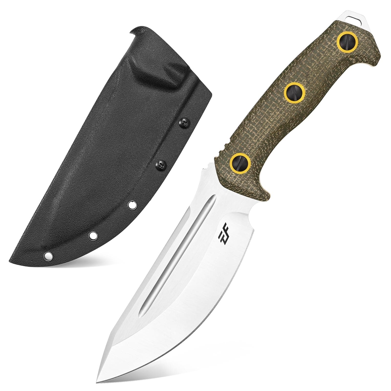 EF137 Fixed Blade Knife, N690 Steel Blade,Micarta Handle Full Tang EDC Fixed Knifes for Outdoor Activities Working Camping