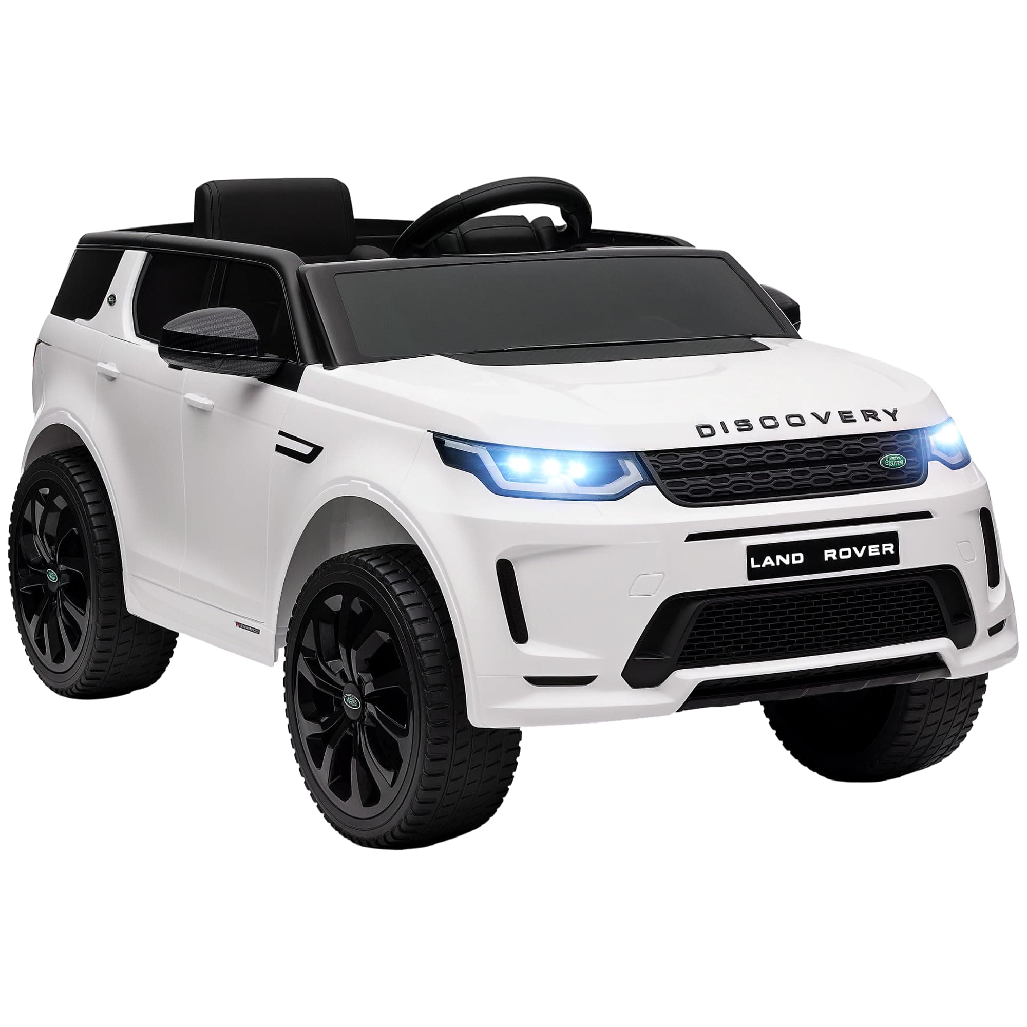 Land Rover Discovery Sport Licensed Kids Electric Car, 12V Ride on Car with Remote Control, LED Lights, Music, Horn, for Ages 3-6 Years, White