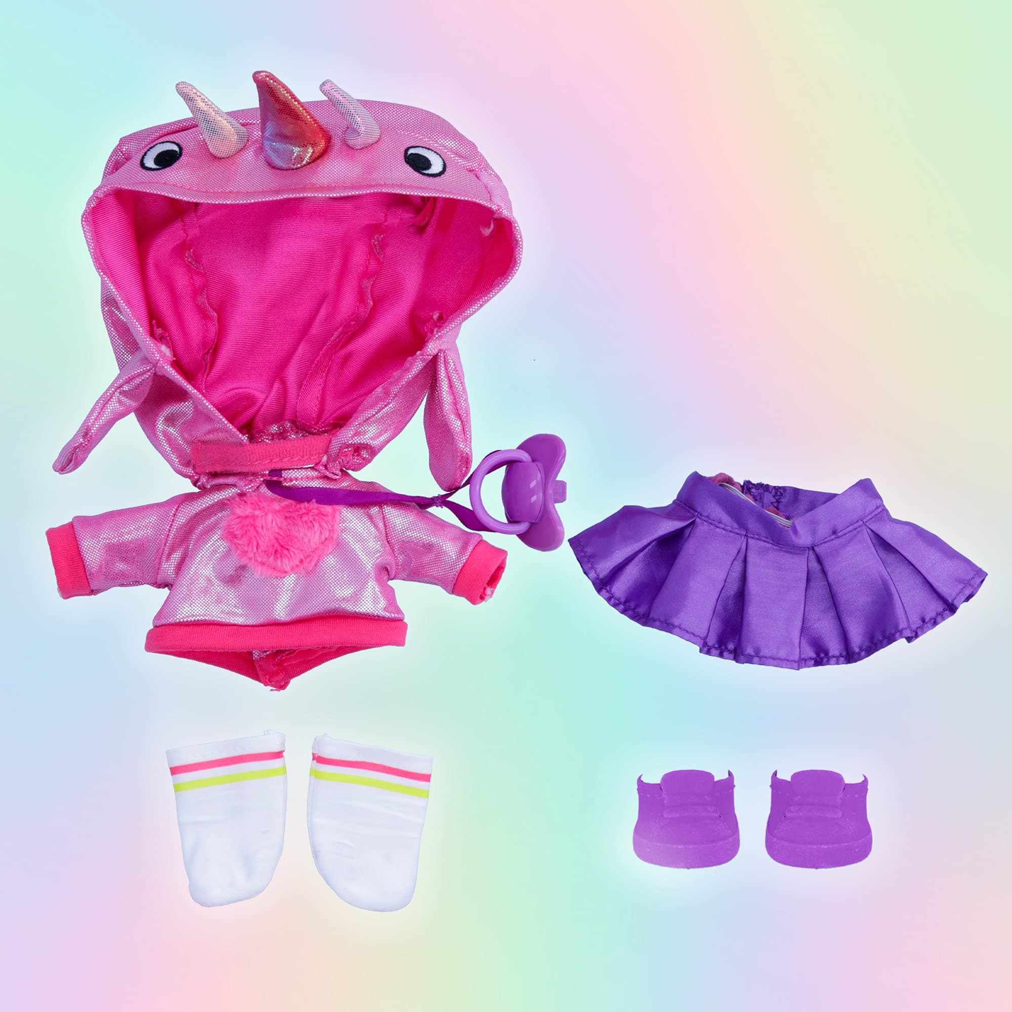 Cry Babies Kiss Me Stella - 12" Baby Doll | Deluxe Blushing Cheeks Feature | Shimmery Changeable Outfit with Bonus Baby Bottle, for Girls and Kids 18M and up