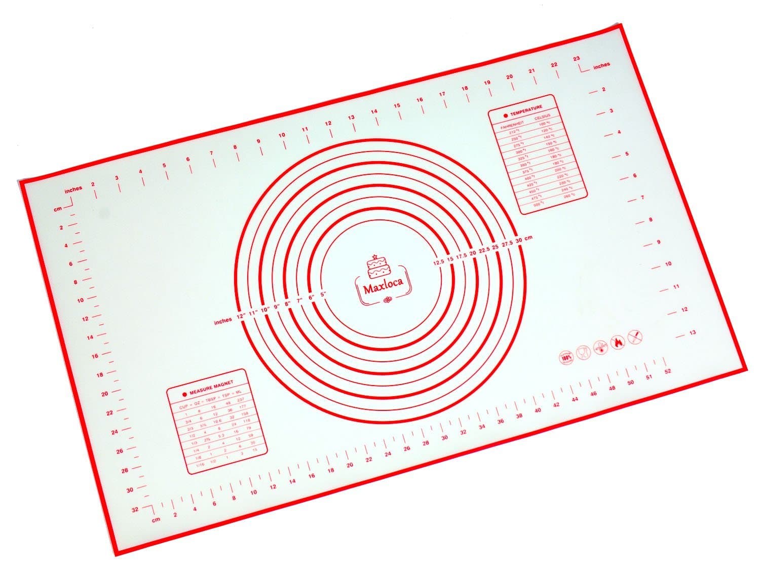 Silicone Baking Pastry Mat With Measurements , No Stick Rodding pad Standard Size 25" x 15"