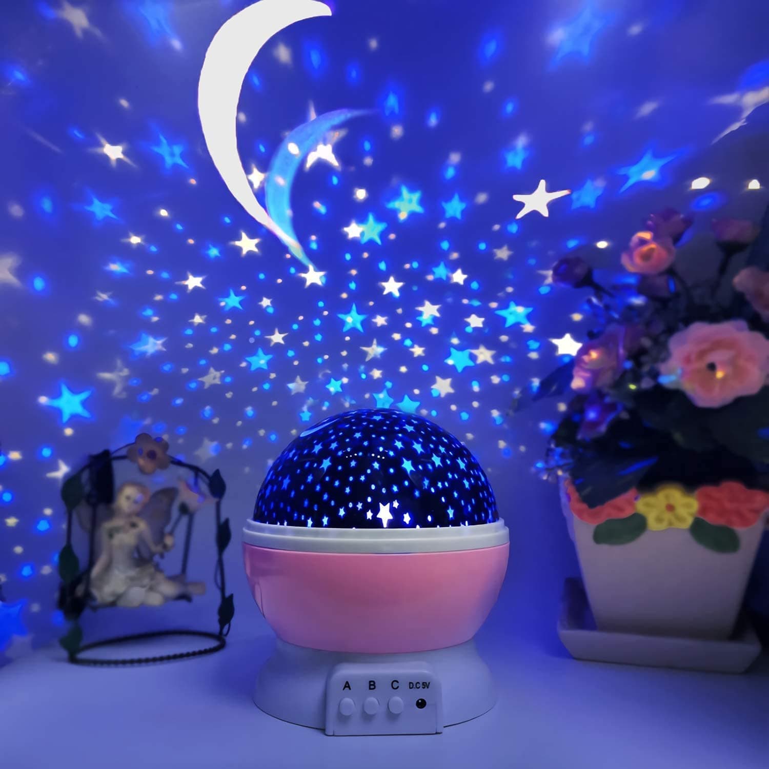 One94Store Plastic Star Master Projector with USB Wire Colorful Romantic Led Star Master Sky Star Night Projector Bed Light Lamp (Assorted Color)