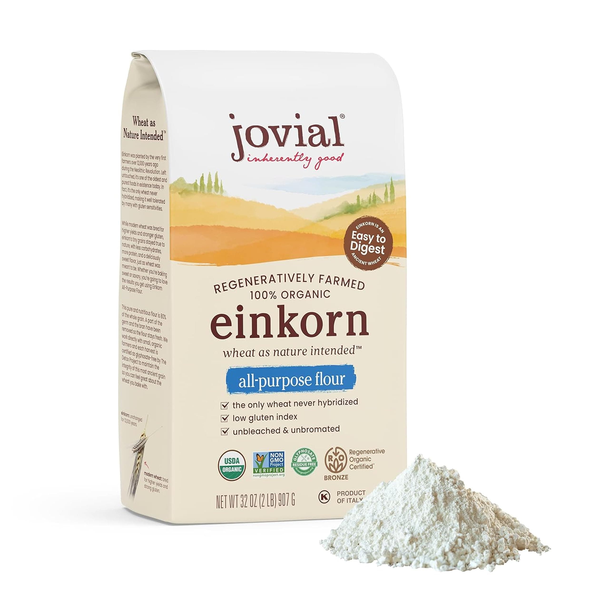 Jovial Flour ,General Purpose (Organic Einkorn Flour 32 Oz) ( Pack of 1)