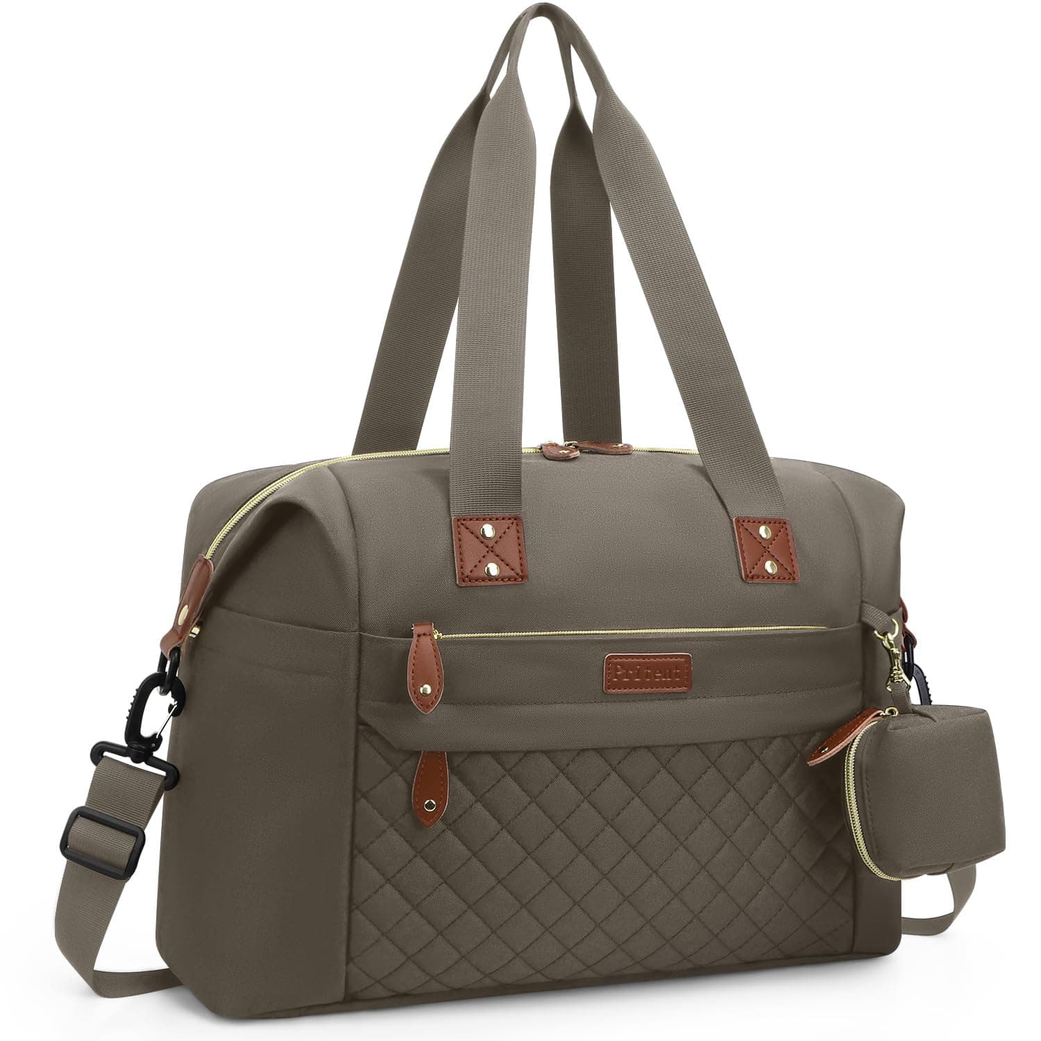 Diaper Bag Tote, Diaper Baby Bags with Pacifier Case, Shoulder Straps, Stroller Clips, Waterproof Large Mommy Maternity Travel Baby Bag for Mom and Dad, khaki, Medium