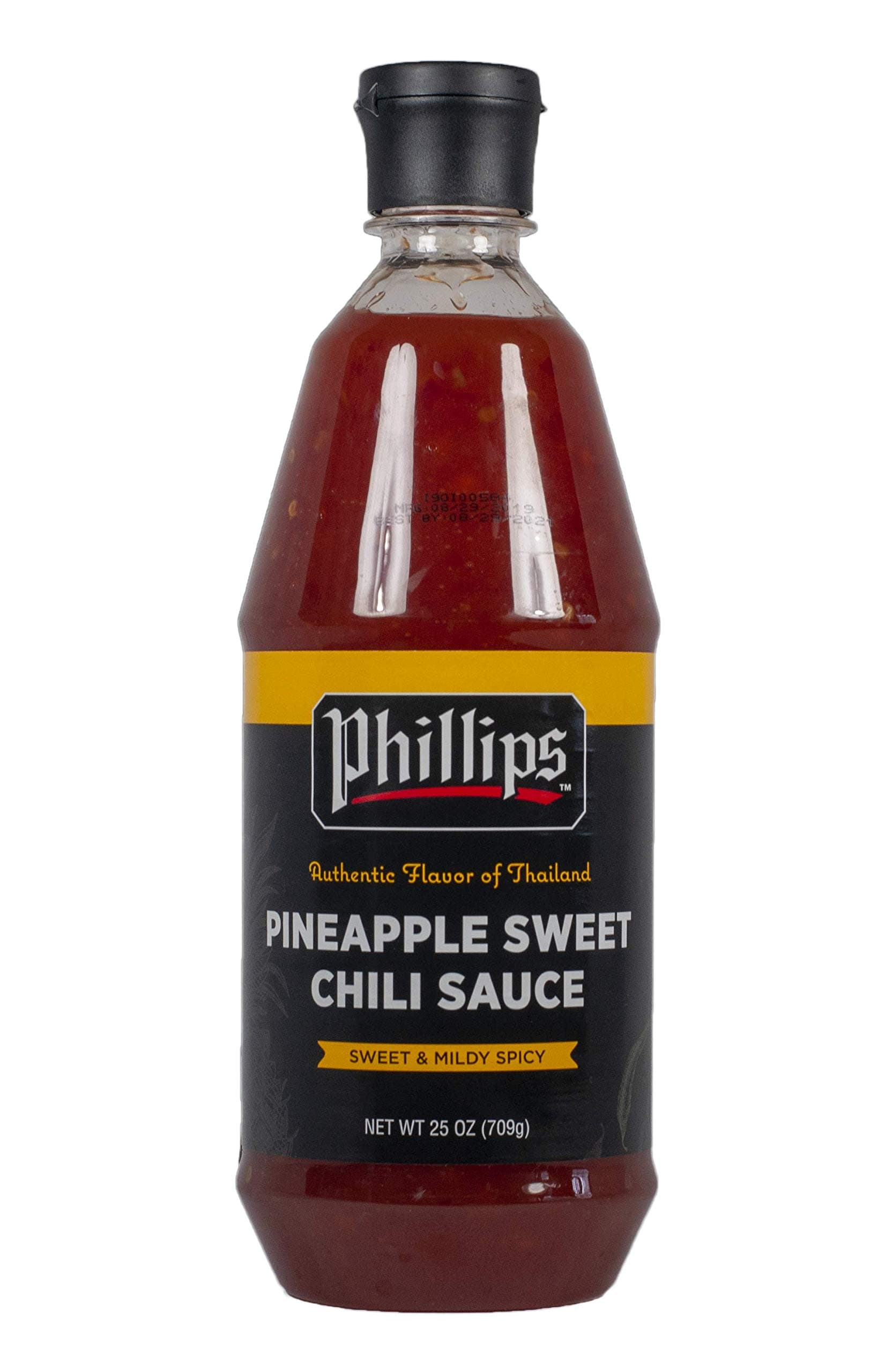 Pineapple Sweet Chili Sauce in a 25 oz. squeeze bottle used in Phillips Seafood Restaurants worldwide