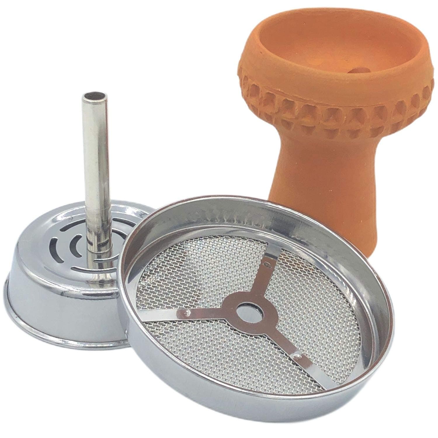 Blockard Premium Shisha Chimney Stainless Steel for up to 6 cm Diameter Head - Not Included – Coconut Natural Charcoal Water Pipe Tobacco Chimney Head Cap Aluminium Foil Cover