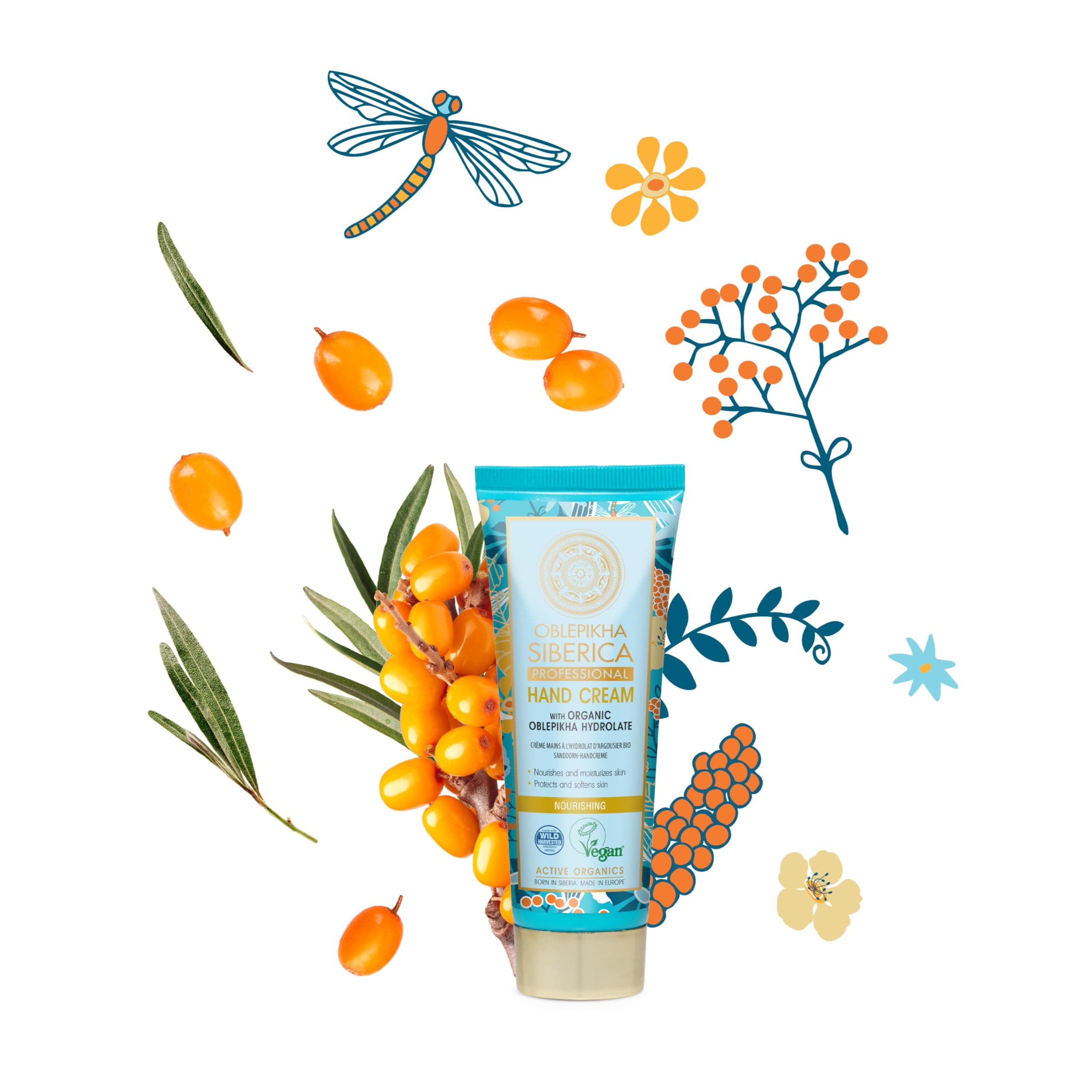 NATURA SIBERICA Oblepikha Hand Cream, 75 ml, 75 ml (Pack of 1)