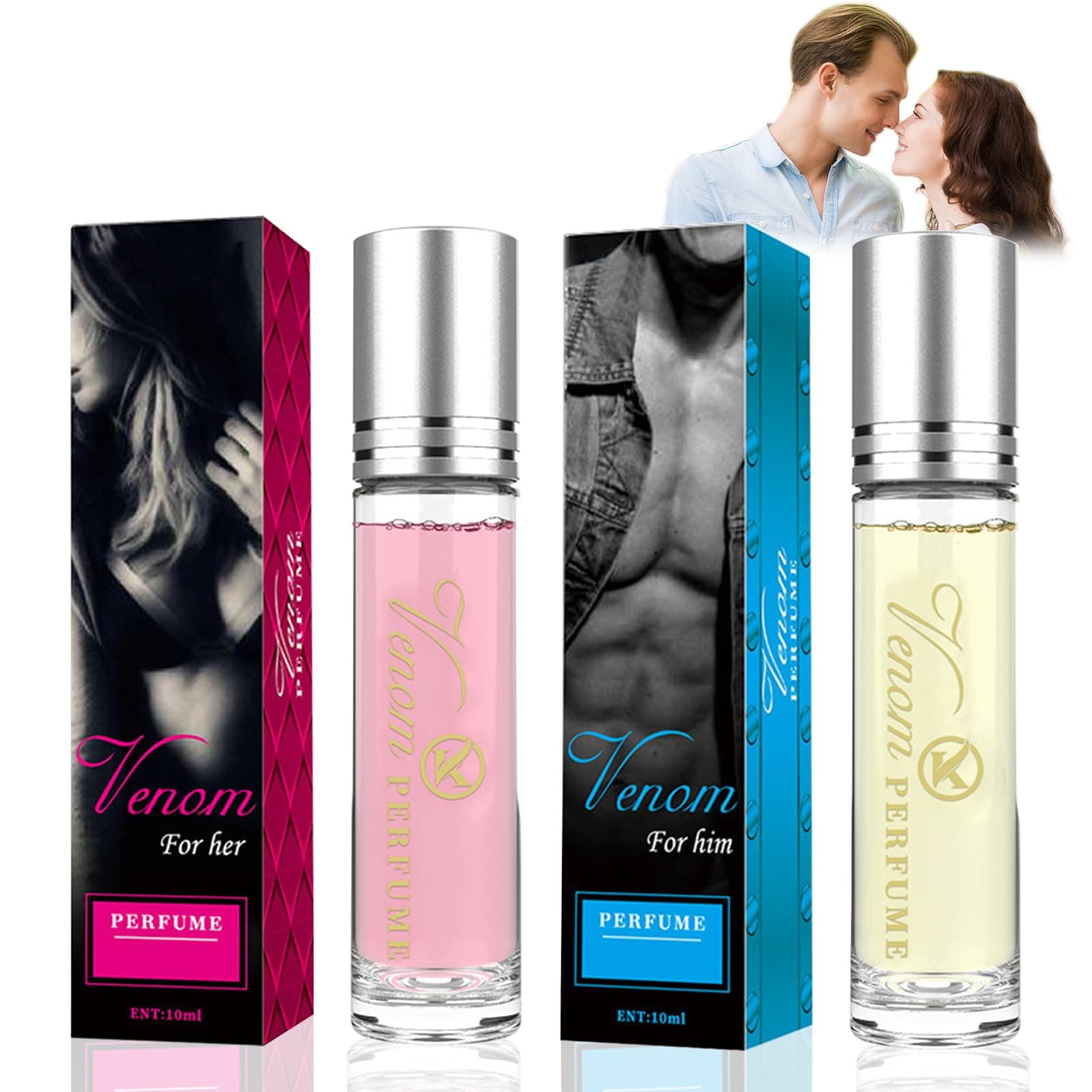 2PCS Pheromone Perfume Roll On for Women to Attract Men - Increase Intimacy Cologne for Men and Women - Infused Essential Oil