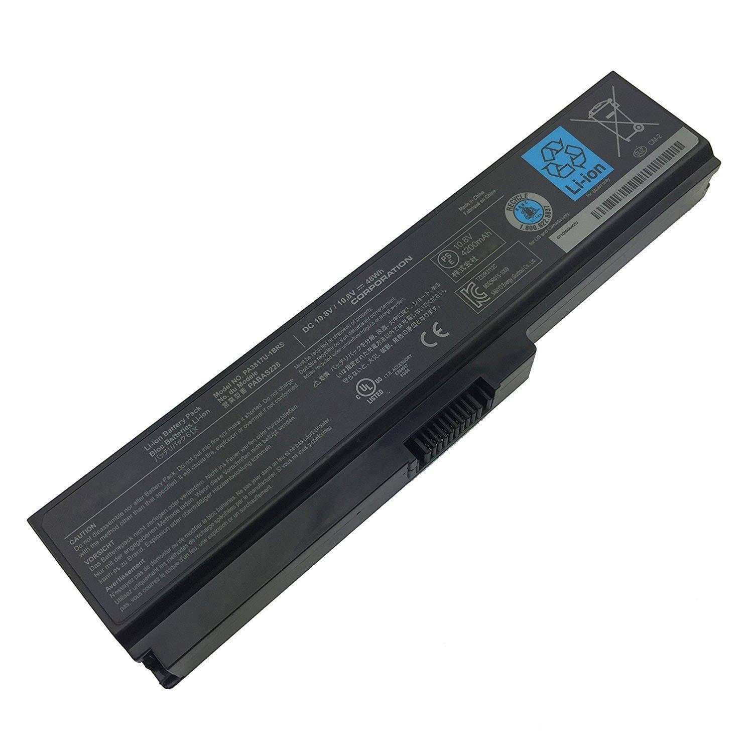 Duliing 10.8V, 48Wh, 6 Cell Li-ion New Laptop Battery for Toshiba PA3817 PA3817U-1BRS PA3819U-1BRS Toshiba Satellite C655 L675 L675D L700 L745 L750 L750D L755 L755D M640 M645 P745 SeriesLaptop Battery