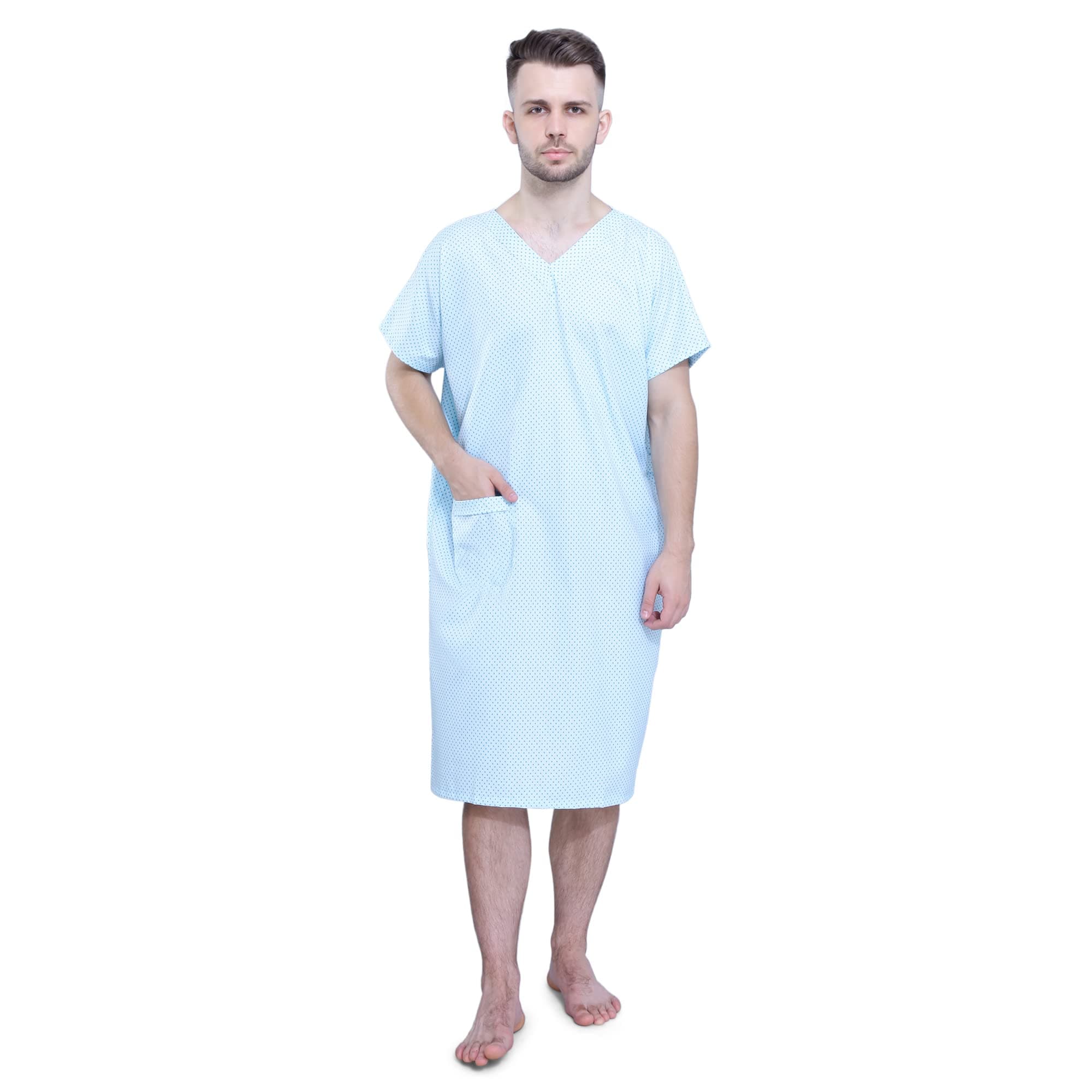 UNIFORM CRAFT Unisex Patient Gown | Comfortable Patient Wear for Men and Women Made of Light Weight Spun
