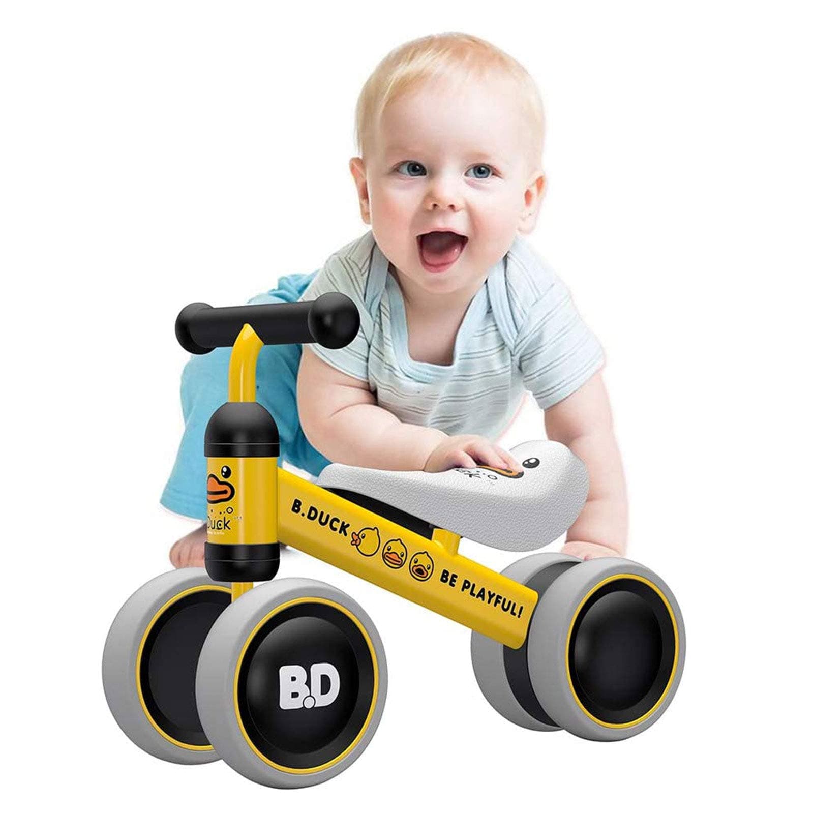 YGJT Baby Balance Bikes Bicycle Baby Walker Rides Toys for 1 Year Boys Girls 10 Months-24 Months Baby's First Bike Birthday Gift, Yellow