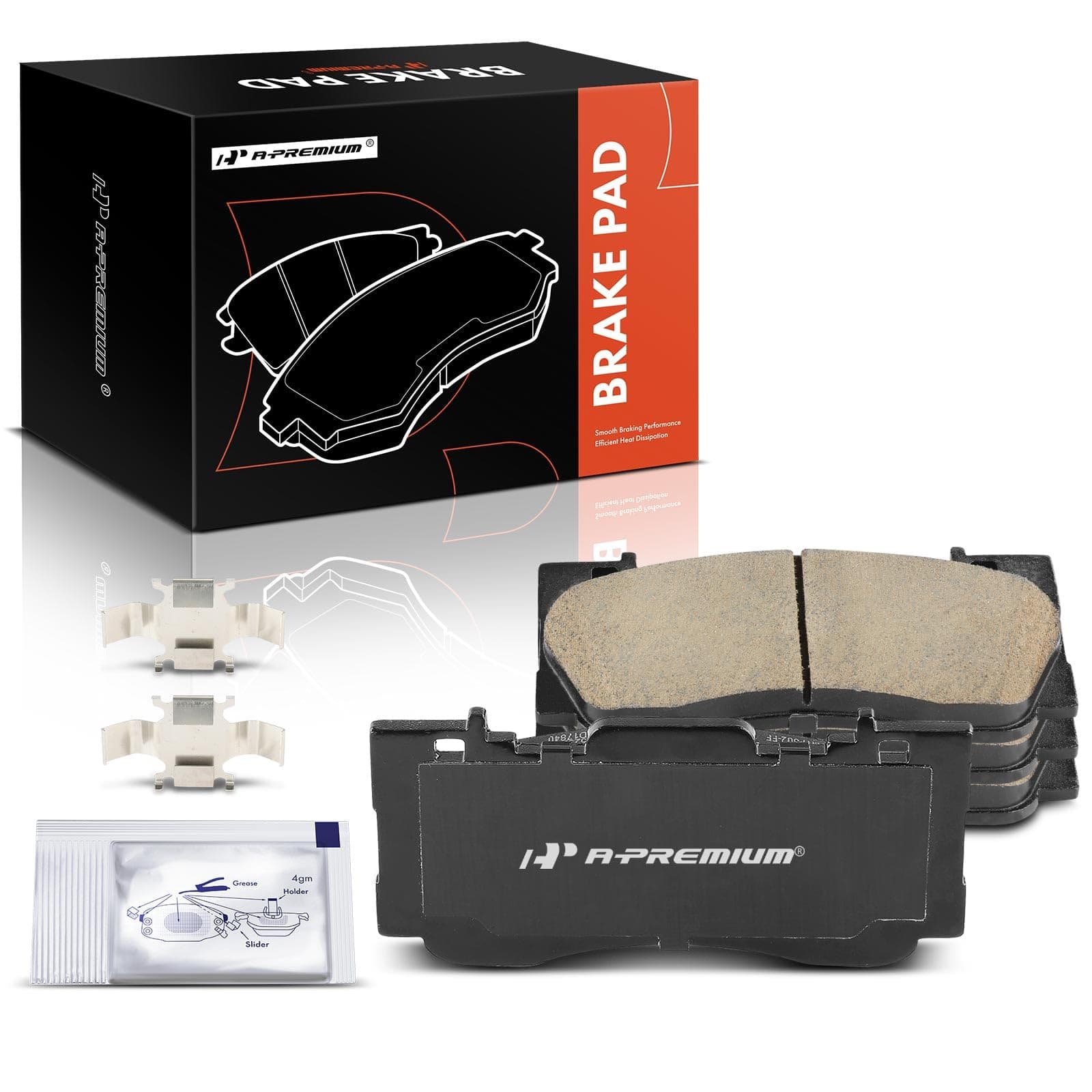 A-PremiumBrake Pads Replacement for Ford Mustang 2015-2021 Front, With Performance Package, Without Brembo Brakes, Set of 2