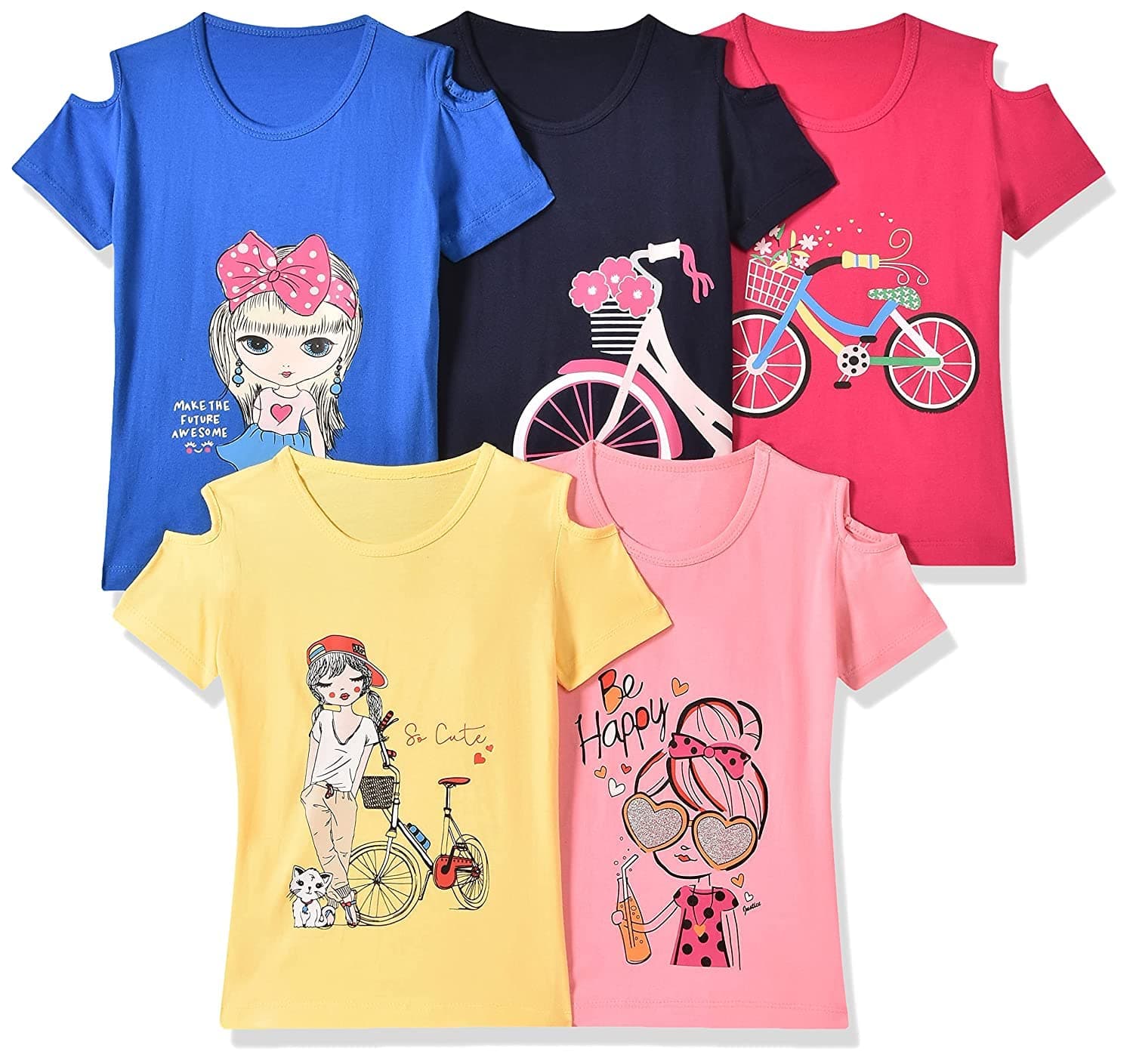 T2F Girl's Regular T-Shirt