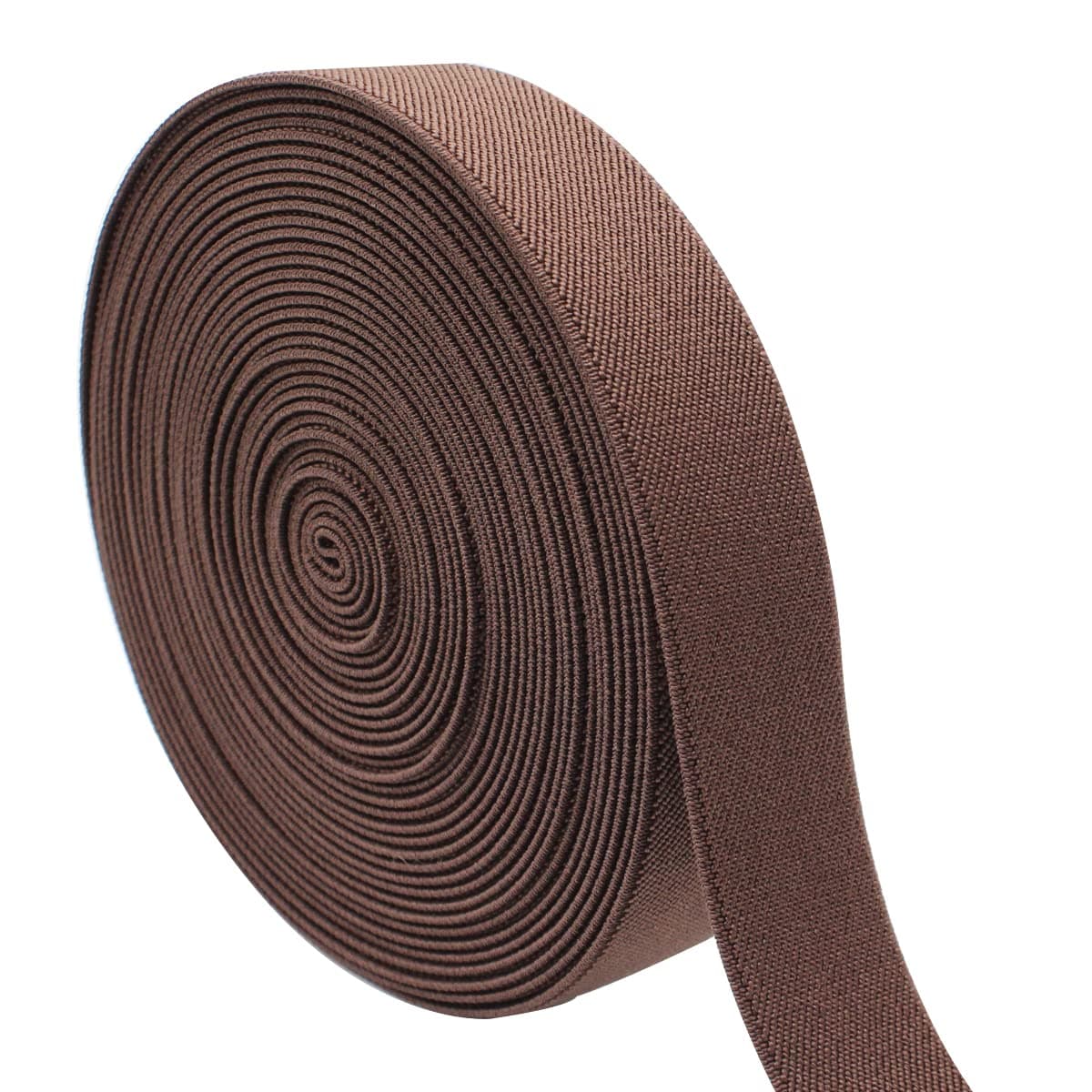 Sewing Elastic Band 1-Inch by 5-Yard Brown Colored Double-Side Twill Woven Elastic