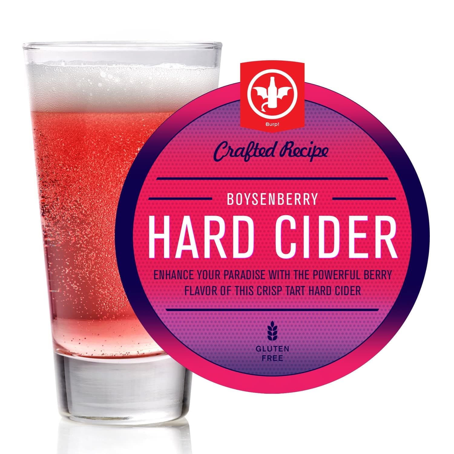 BrewDemon 2 Gal. Boysenberry Hard Cider Recipe Kit - Makes a Wicked-Good 5.5% ABV Batch of Craft Brewed Hard Cider