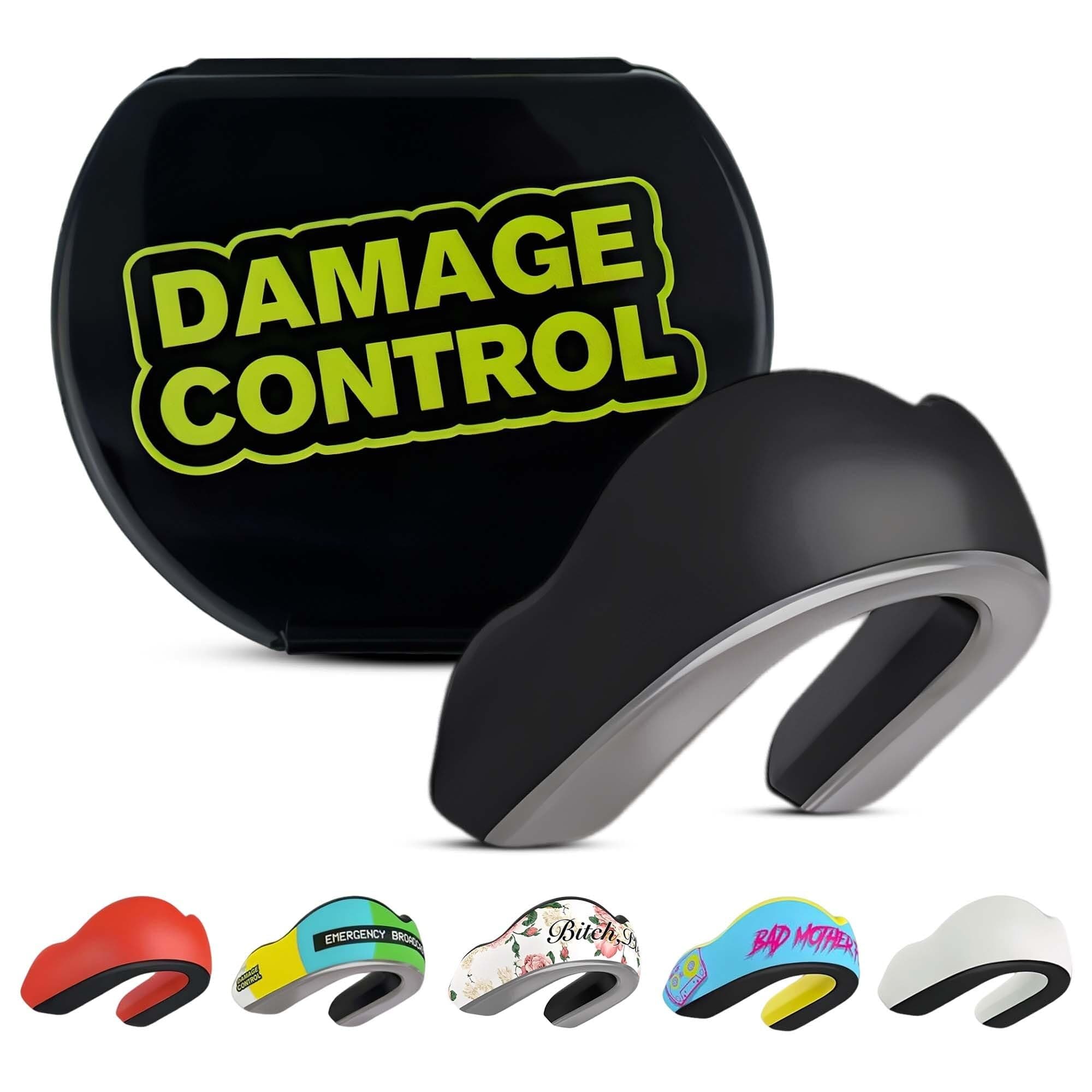 DAMAGE CONTROL Extreme Impact Mouth Guard – Sports Mouthguard for Boxing, MMA, BJJ, Hockey, Rugby, Lacrosse, & More – Mouthpiece for Teeth & Jaw Protection, for Youth & Adults (Adult, Black)