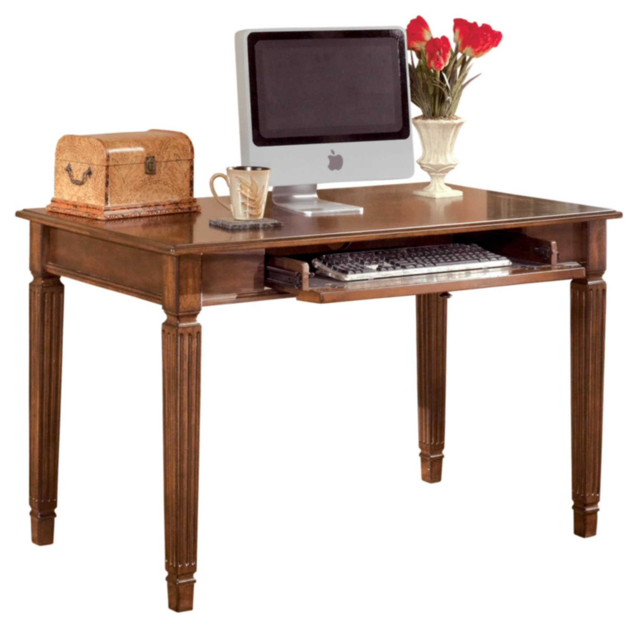 Signature Design by Ashley Hamlyn Traditional Home Office Desk with Pull Out Tray, Medium Brown