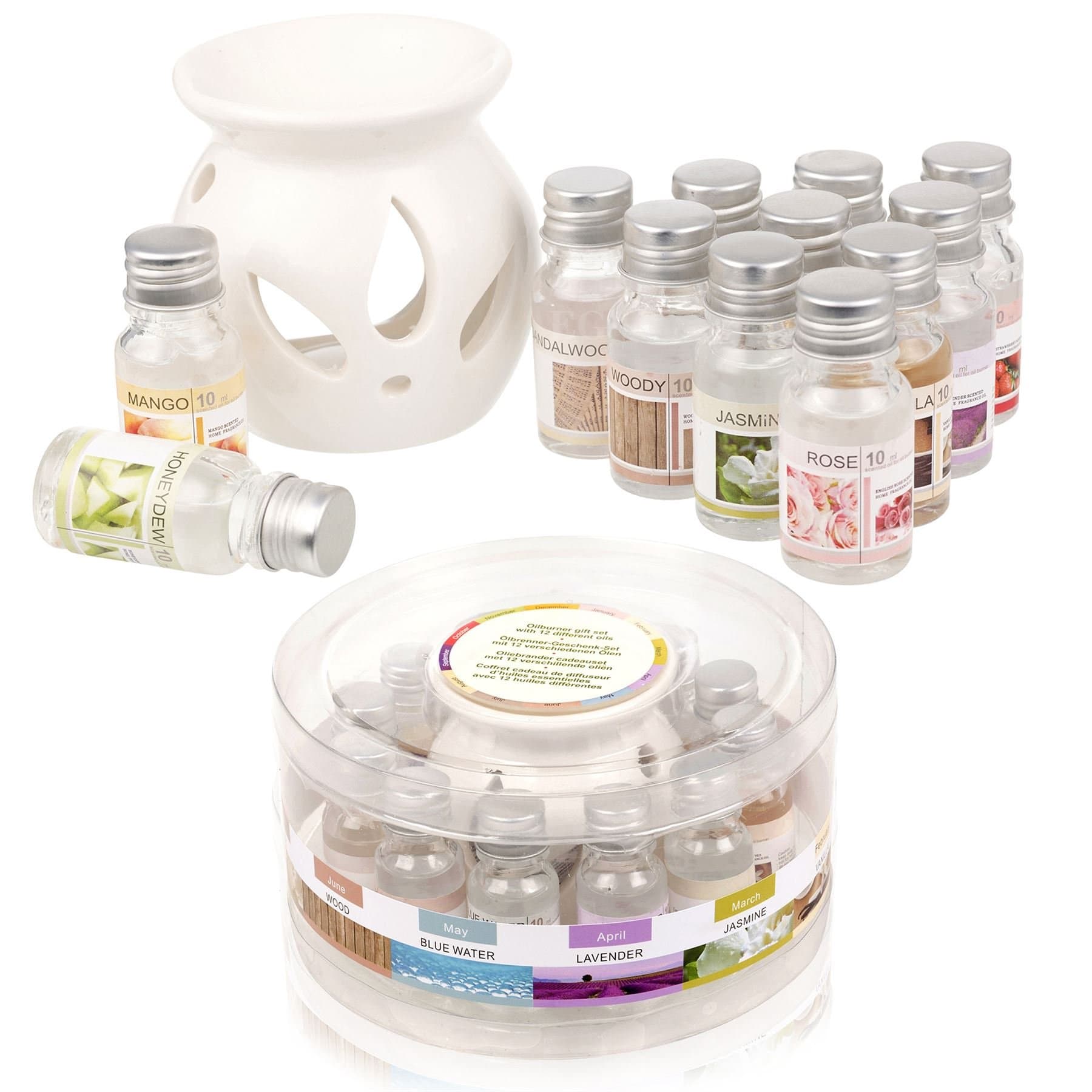 Ceramic Oil Burner Gift Set With 12 Fragrance Oils
