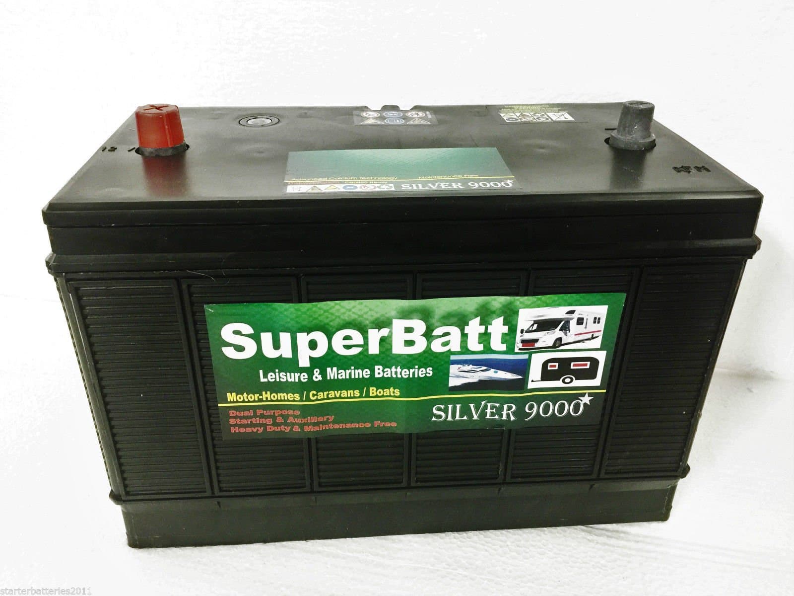 12V 120AH Deep Cycle Leisure Marine Battery - L 330mm X W 172mm X H 240mm - SuperBatt VDC120