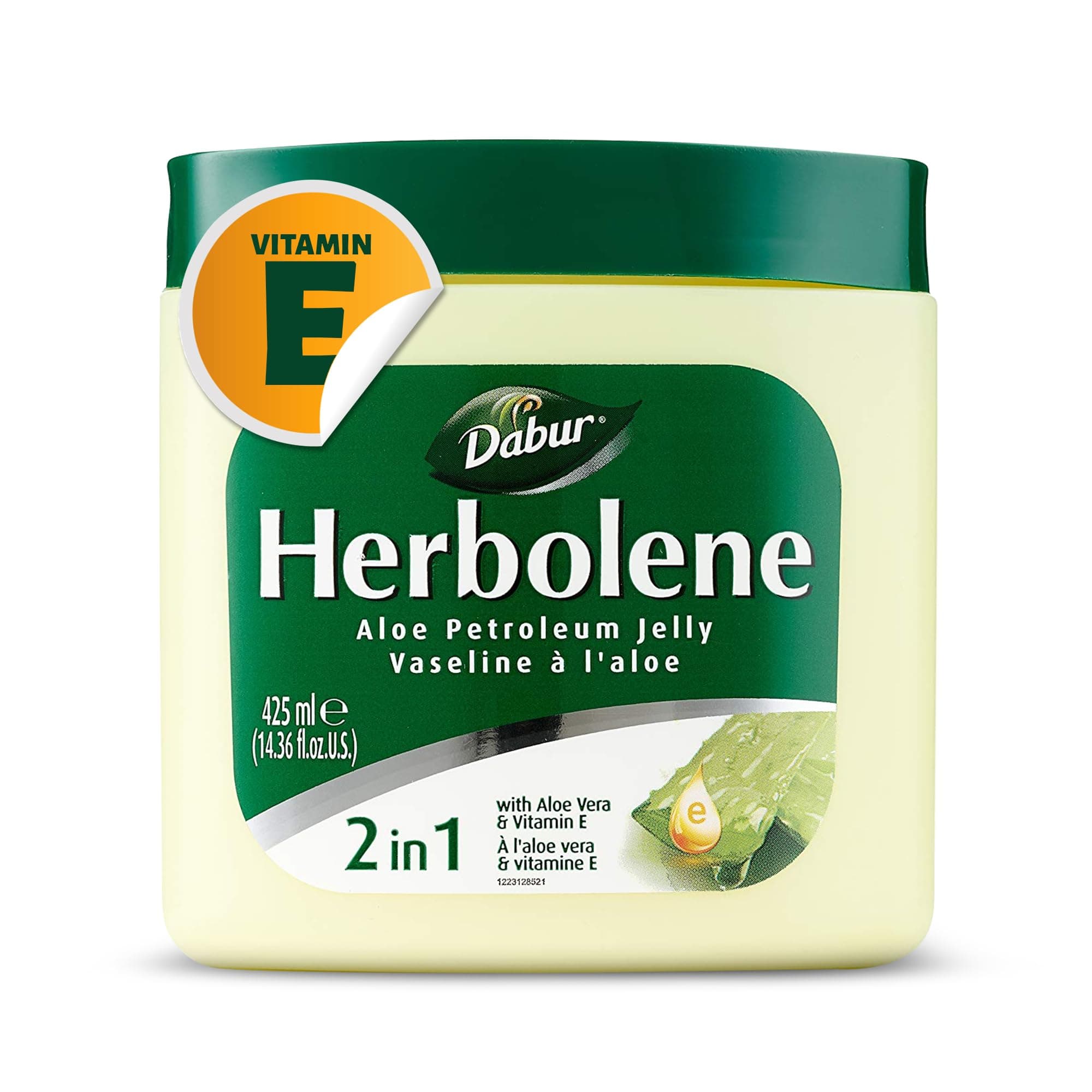 Herbolene Aloe Petroleum Jelly | Enriched with Aloe Vera and Vitamin E | For Dry and Rough Skin - 425 ml