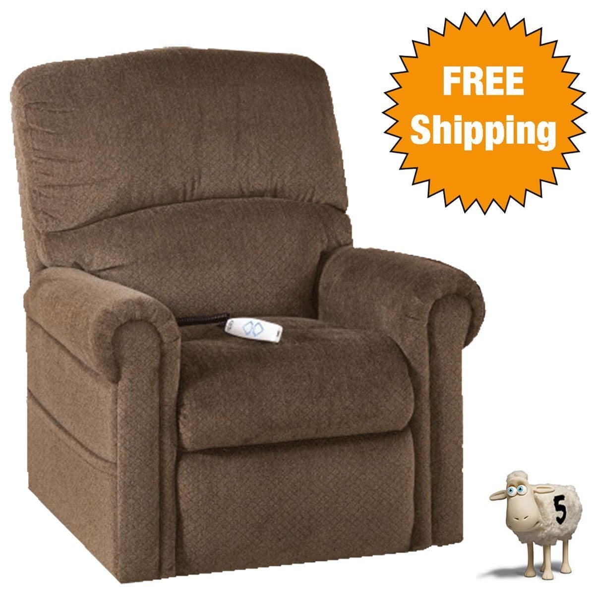This Plush Comfort Recliner Includes Gel-Infused Foam Relieving Key Body Pressure Points - Ergonomic LED Hand Control w/USB Port (Chocolate)