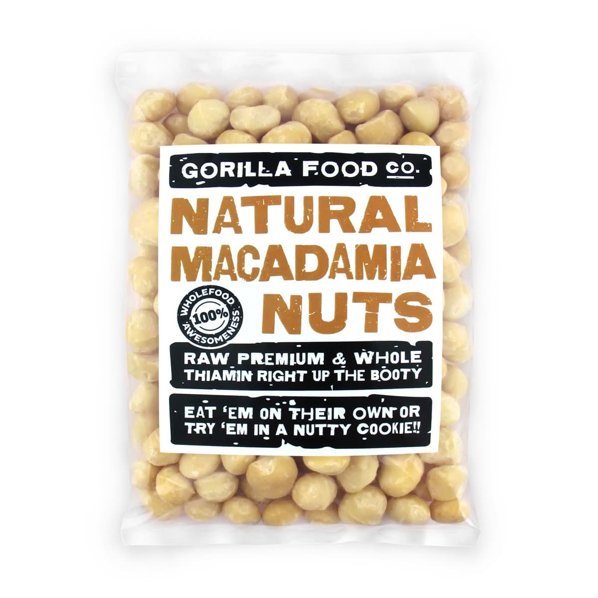 Gorilla Food Co. Macadamia Nuts - 200g | Whole | Raw | Unsalted | Style 1 Premium Grade