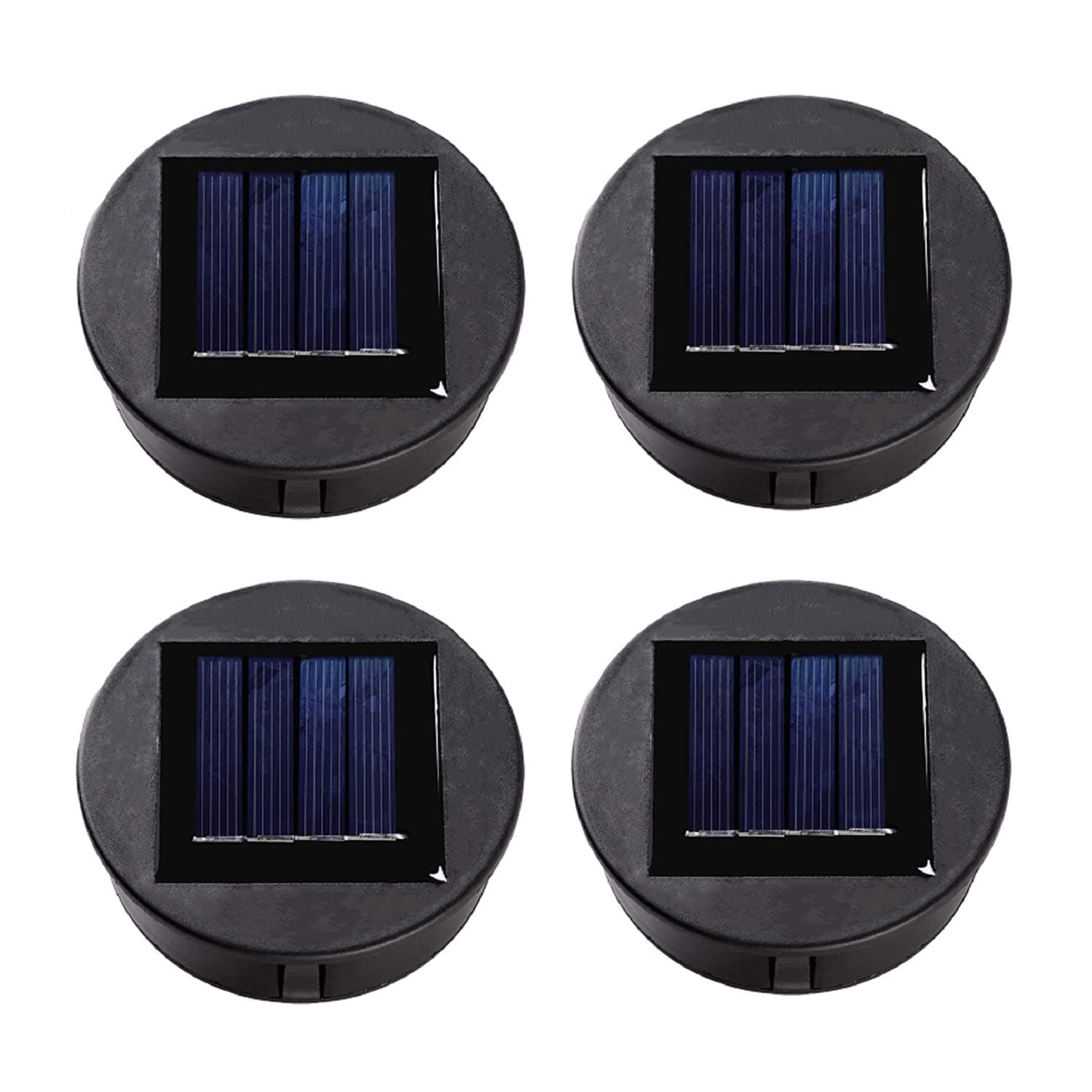 Solar Light Replacement Top Parts 4 Pack(Top Size 3.31 inch,Bottom Size 2.83 inch) 7 Lumens Lantern Lids Waterproof LED Replacement Light Decorations for Outdoor Garden, Patio,Pathway,Yard,Warm White