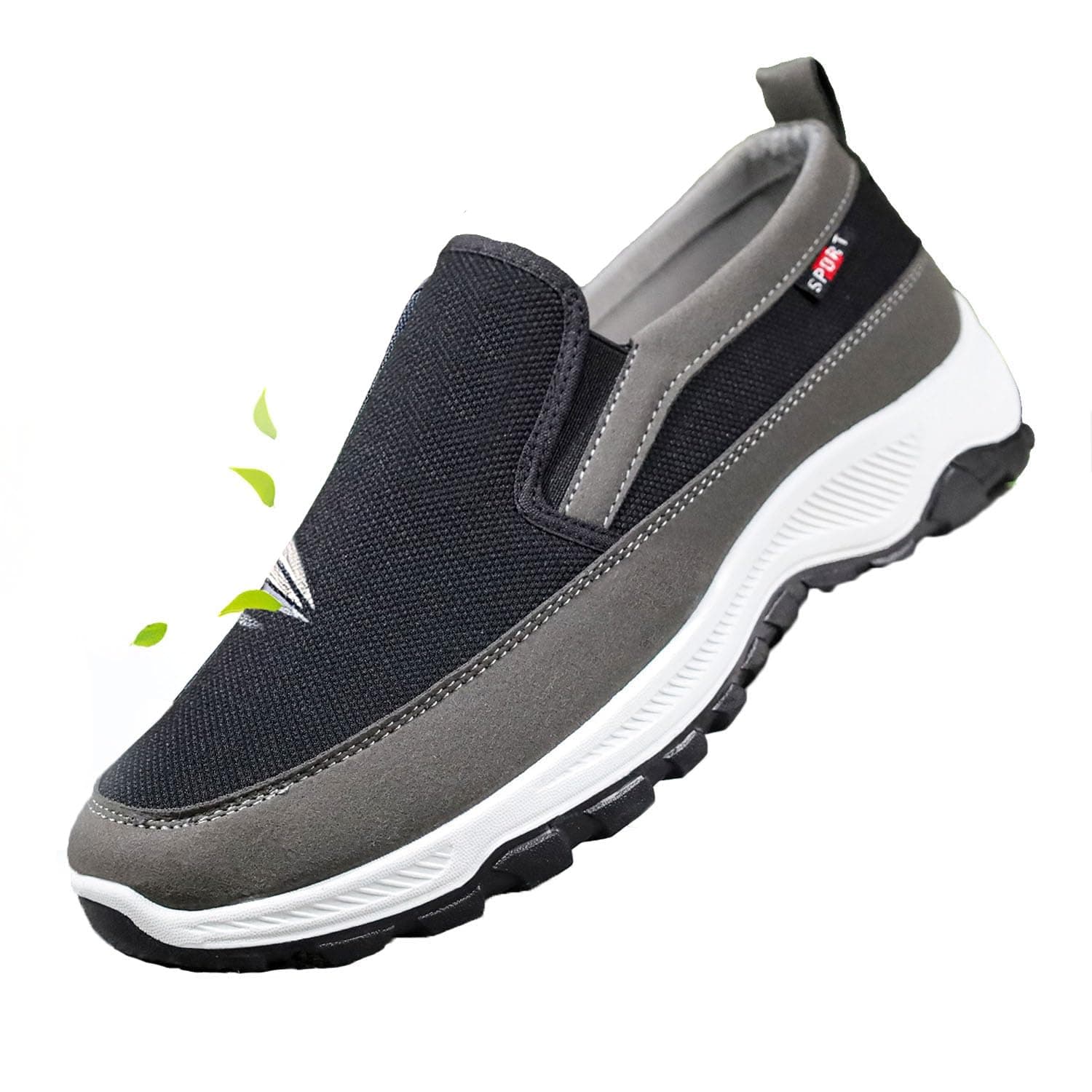 Men Orthopedic Shoes Sport Shoes for Men, Breathable Orthopedic Travel Plimsolls, Arch Support Slip-On Canvas Loafers, Casual Boat Shoes, for Extra Cushioning and Foot Relief