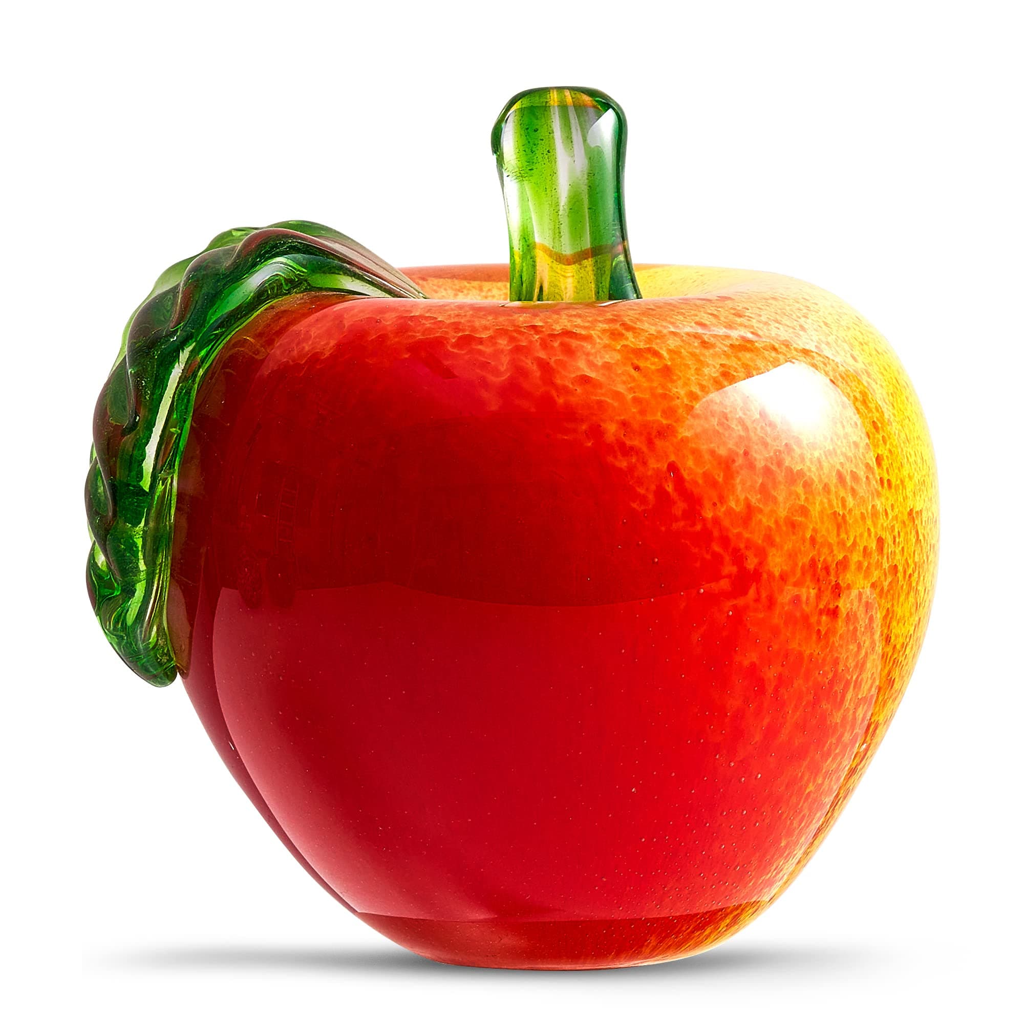 EUSTUMA Hand Blown Art Glass Apple Collectible Figurines,Glass Apple Paperweight,Christmas Eve Gifts,Home Decoration,Office Decoration.