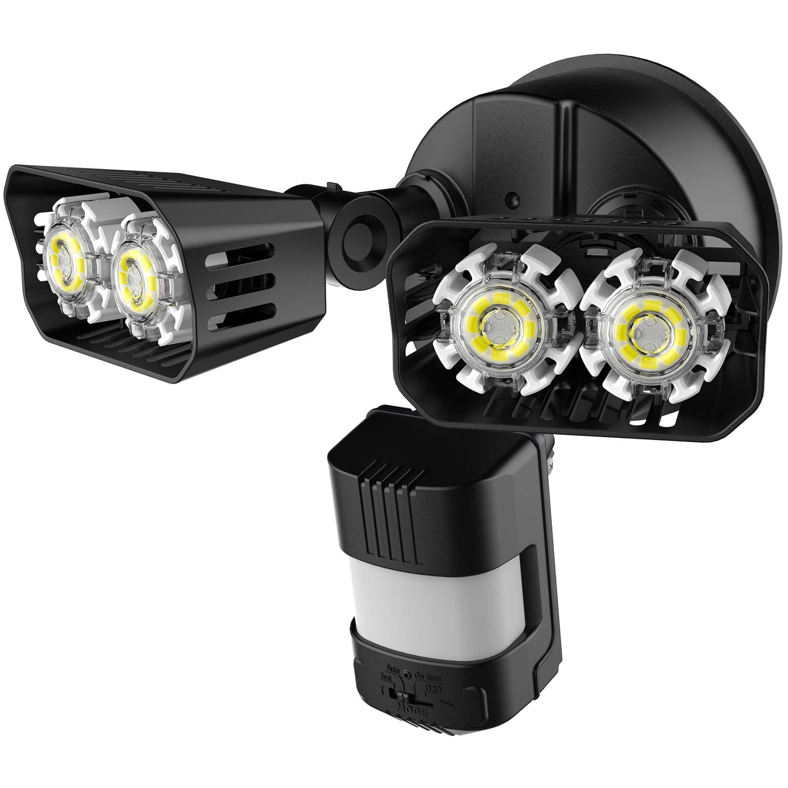 Eco Series 18W 1800LM LED Motion Sensor Outdoor Lights, Energy Saving Security Light, 200W Equiv. 5000K Dusk to Dawn Flood Light, 50,000 Hours Lifespan, IP65 Waterproof for Yard, Doorway, Black