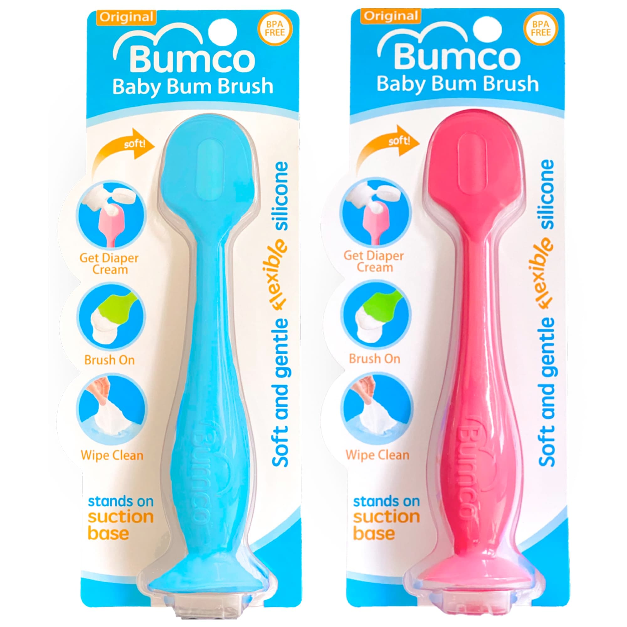 Baby Bum Brush(2 Pack (Blue & Pink)) - BabyBum Nappy Cream (Blue & Pink)