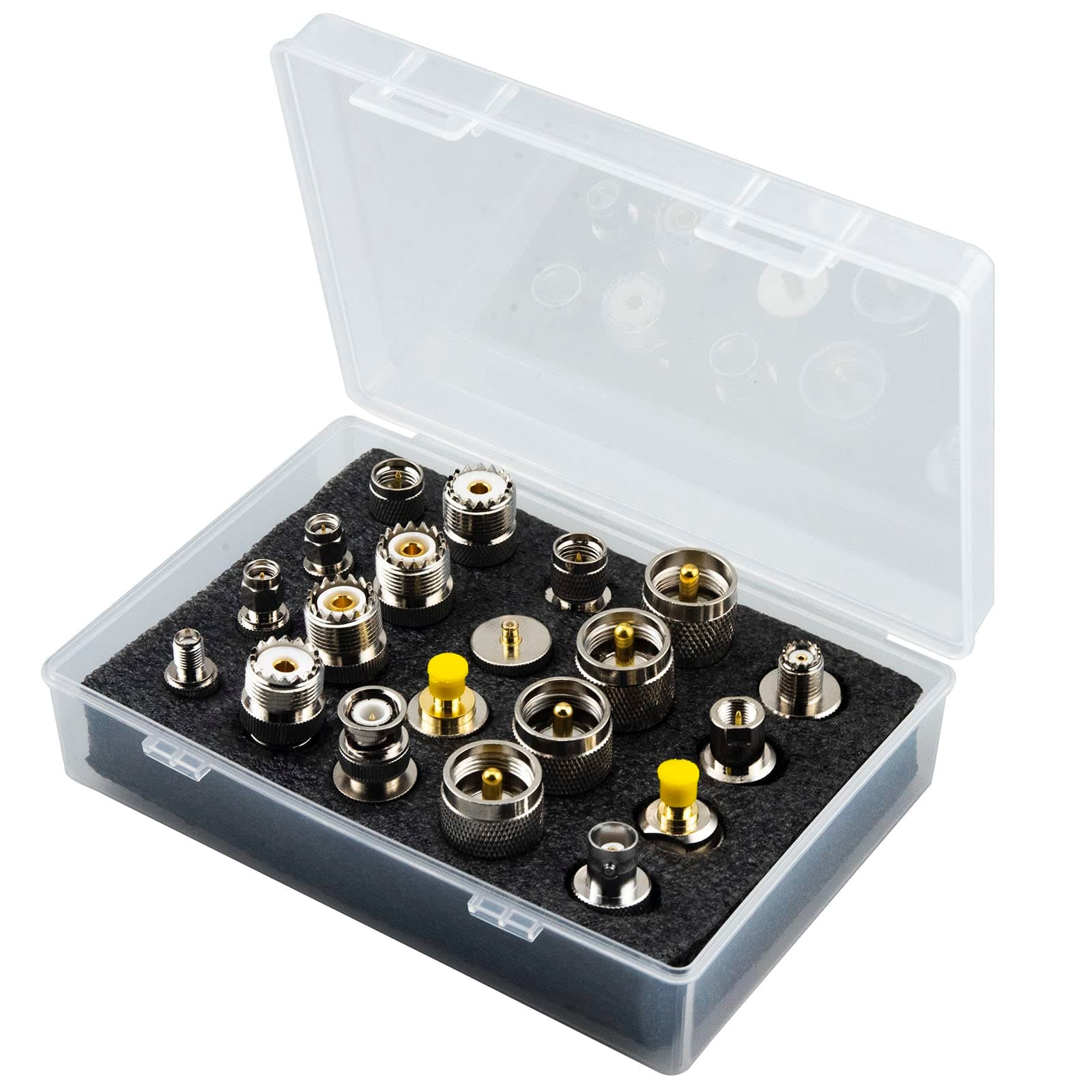 onelinkmore 20 Type Set UHF PL259 SO239 Mini UHF Adapter Kits UHF to SMA/BNC/MCX/FME/F/TNC/Mini UHF RF Coaxial Adapter Male Female Coax UHF Radios Adapter Connector Kit …