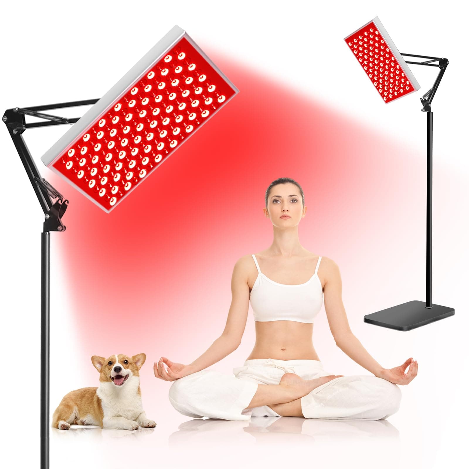 Red Light Therapy for Body Face, Infrared Light Therapy with Stand, Red Lights Therapy Lamp Panel, LED 660nm 850nm Near Infrared Redlight Therapy Device for Full Body Skin Home