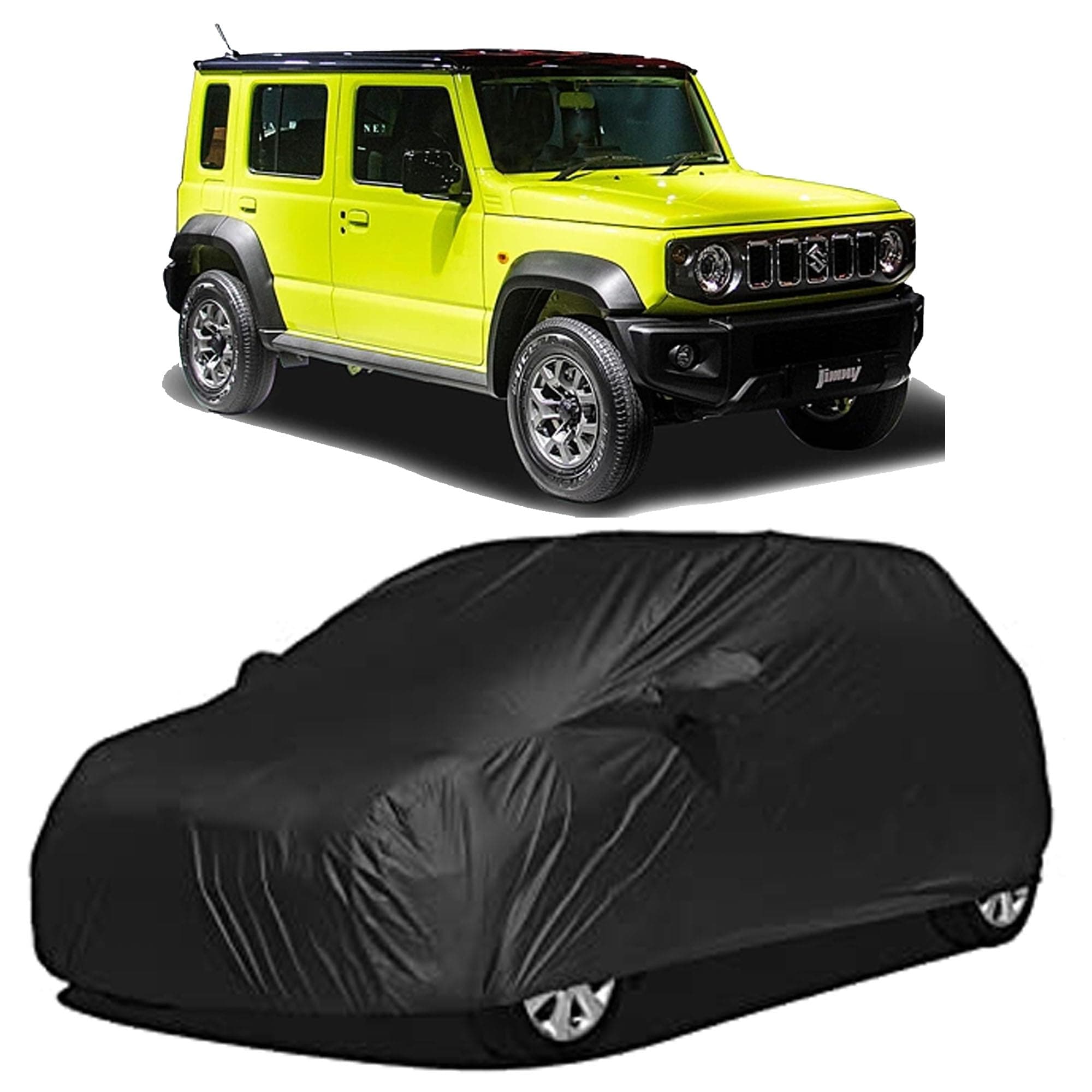 Waterproof Car Body Cover Compatible with Maruti Jimny EV | Premium Protection Against Rain, Snow, and UV Rays | Durable & Breathable Design | (Black)