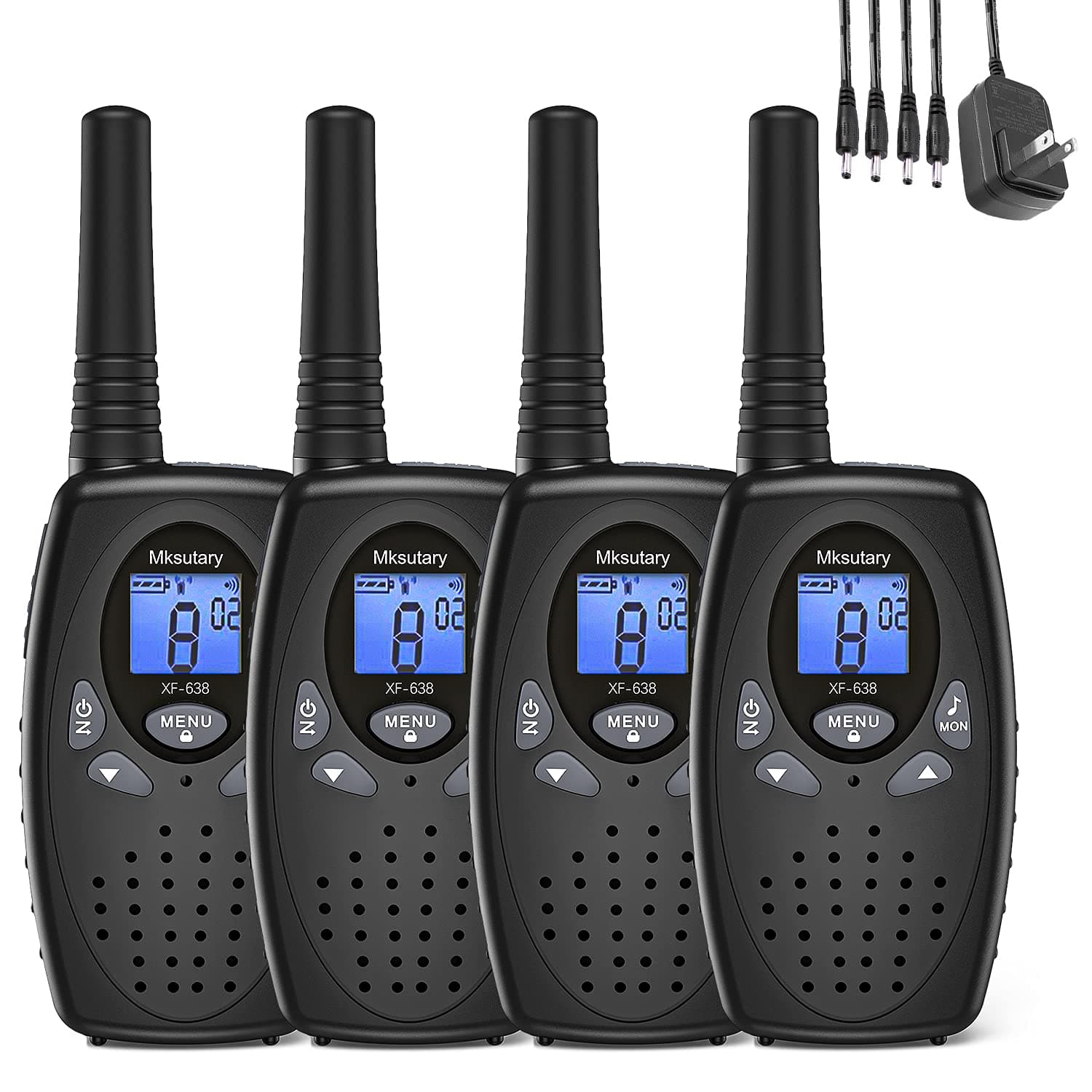 Walkie Talkies 4 Pack Kids Long Range Rechargeable Walkie Talkies 22 CH 3 Miles High Sound Quality 2 Way Radios Walkie Talkies for Kids Boys Girls Camping Hunting Car Cruise