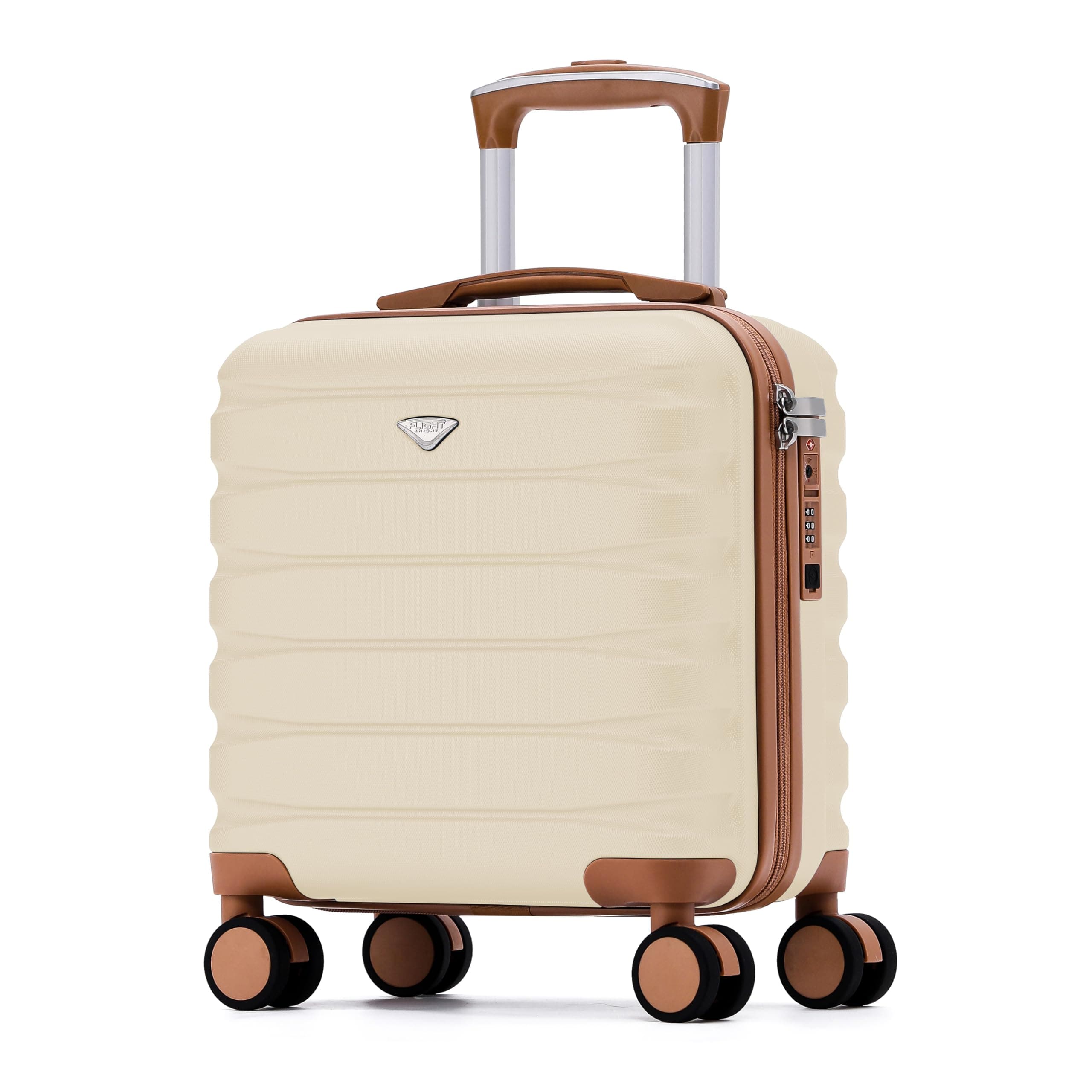 Flight KnightCarry On Suitcase 16.25x13.5x8 Hardside TSA Lock & USB Port Lightweight Luggage Silent Double Spinner Wheels Maximum Underseat Carry-On Bag For Virgin & South West Approved Airlines