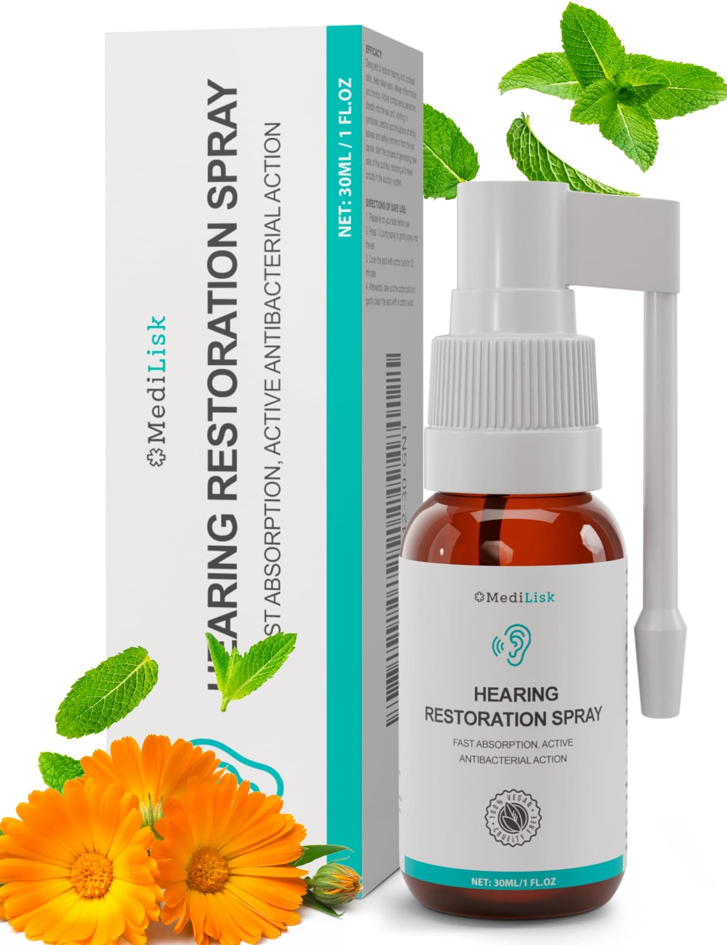 Hearing Restoration Spray – Earwax Cleaning & Ear Care Solution | Free from Harsh Chemicals, Gentle for Sensitive Ears | Easy Spray Application, 1 Fl.Oz