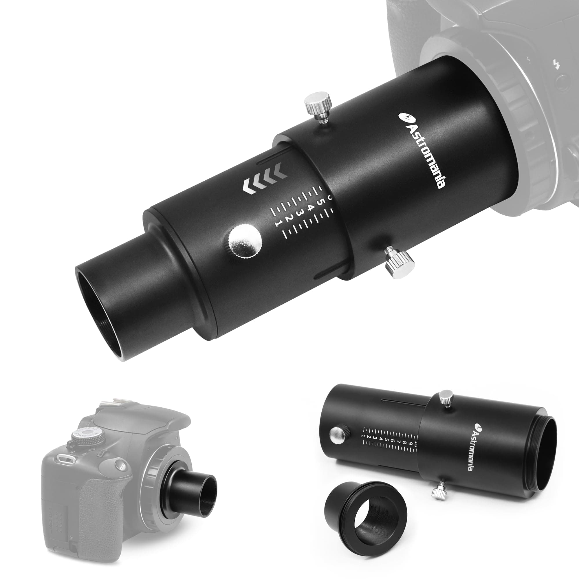 Upgrated Telescope Camera Adapter - Variable Projection Adapter 1.25 inch Extension Tube Kit for Prime Focus and Eyepiece Projection Astrophotography with Refractors or Reflector Telescopes
