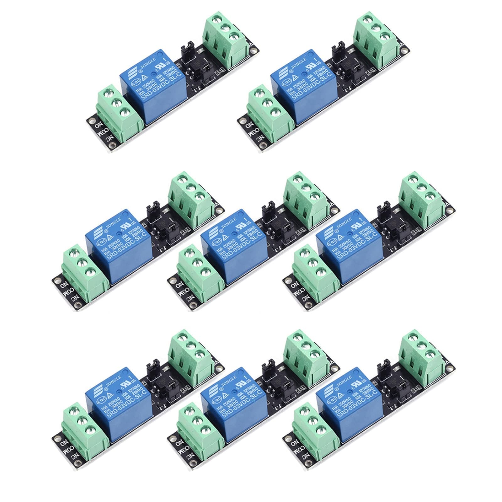 1 Channel DC 3V Relay High Level Driver Module Optocoupler Relay Module Isolated Drive Control Board for Arduino (Pack of 8)