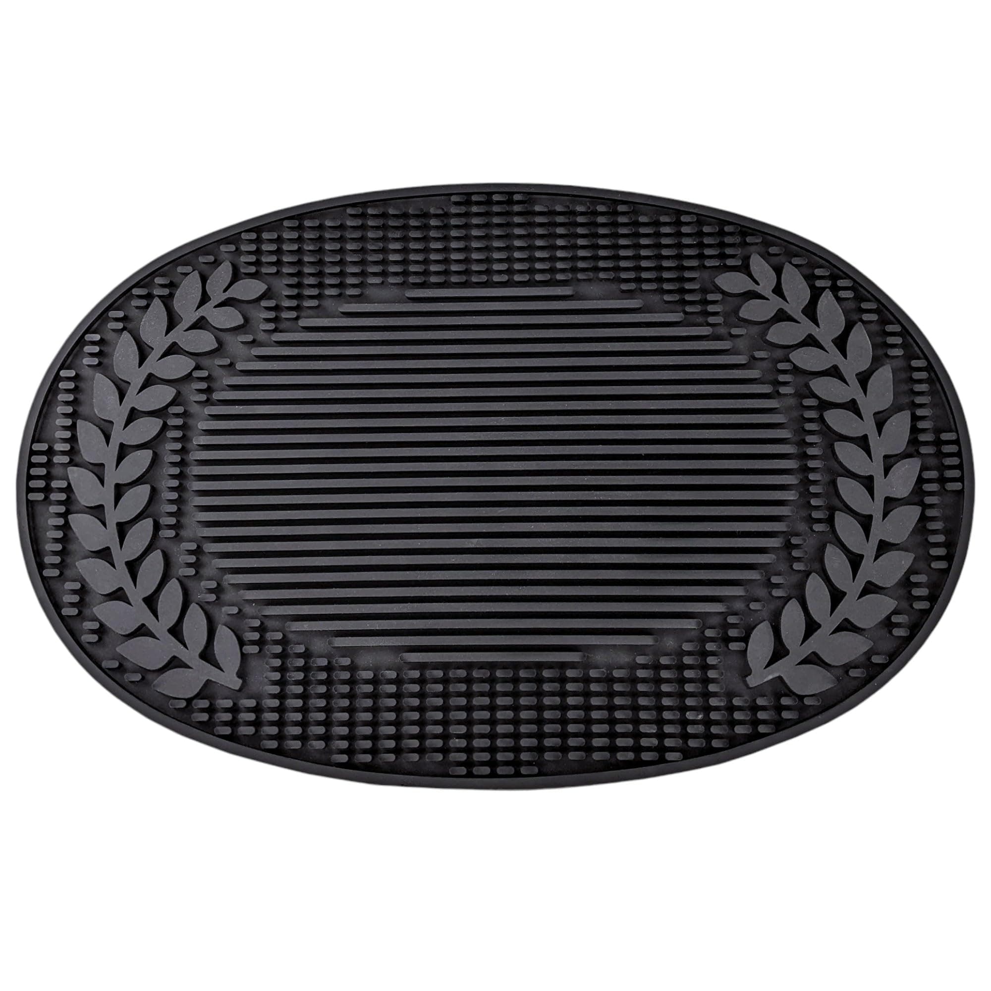 BREKXMimosa Bar Mat for Cocktails, Heat/Water Resistant Dish Drying Mat, PVC Hot Pad for Kitchen Counter, Coffee Mat - 20.5" x 13.5" XL- Insulated Mat Kitchen Accessory - Black