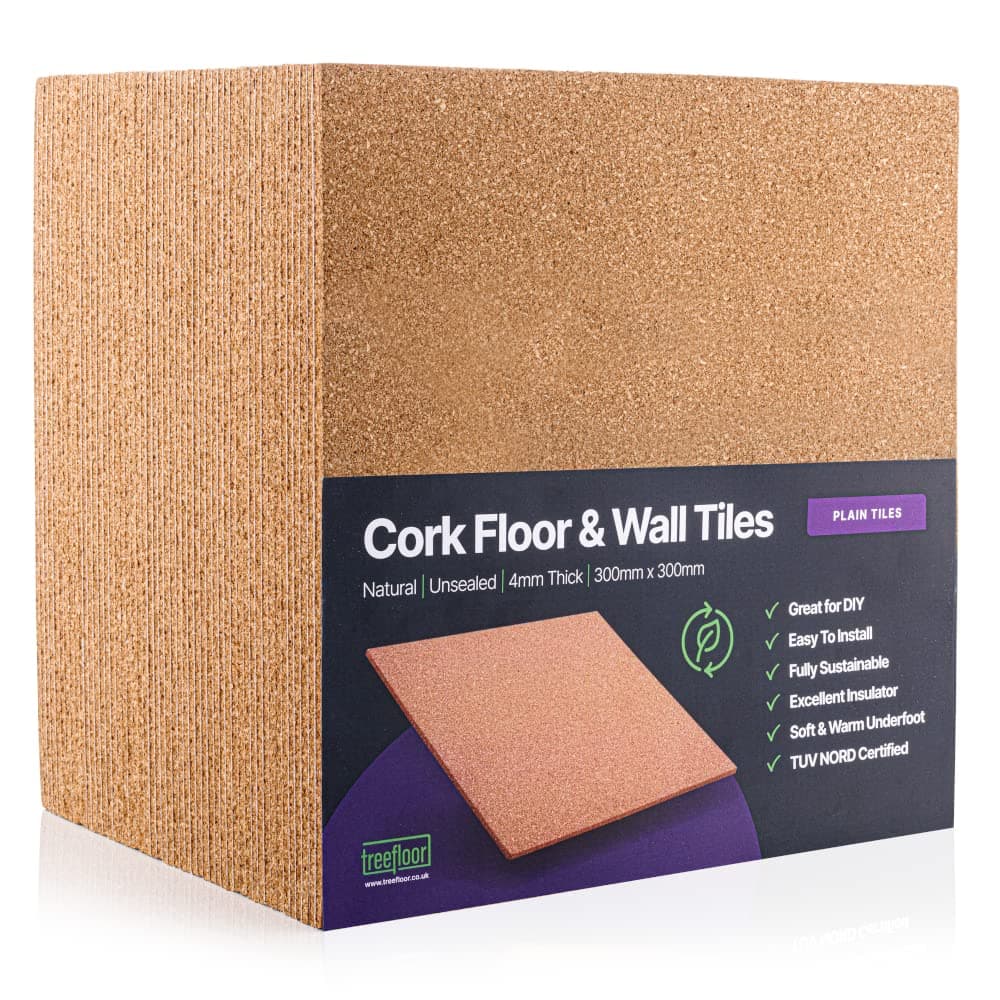 Cork Tiles Natural(4.5 sqm coverage) - 300x300mm Tiles | Great for Floors, Walls, DIY, Pin Boards & Craft Projects | Acts as Sound Proofing & Insulation (Pack of 50)