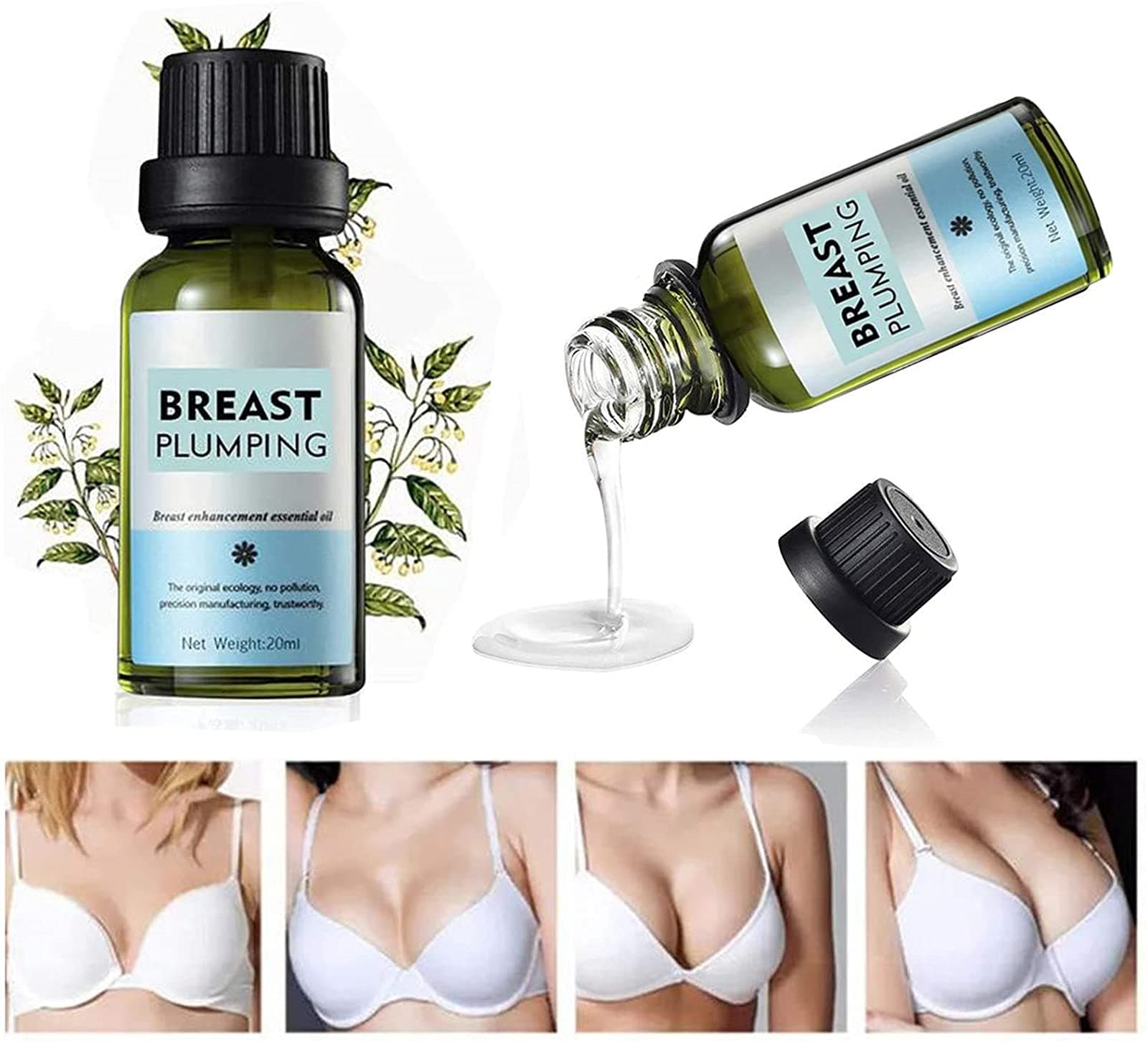 Herbal Bust Up Essential Oil,Perky Breast Plumping Essential Oil,Eliminates Chest Wrinkles,Fast Breast Grow Big Boobs Firming Massage Oil, Enlargement Lifting Bust Serum Oil Anti-Sagging (2Pcs)