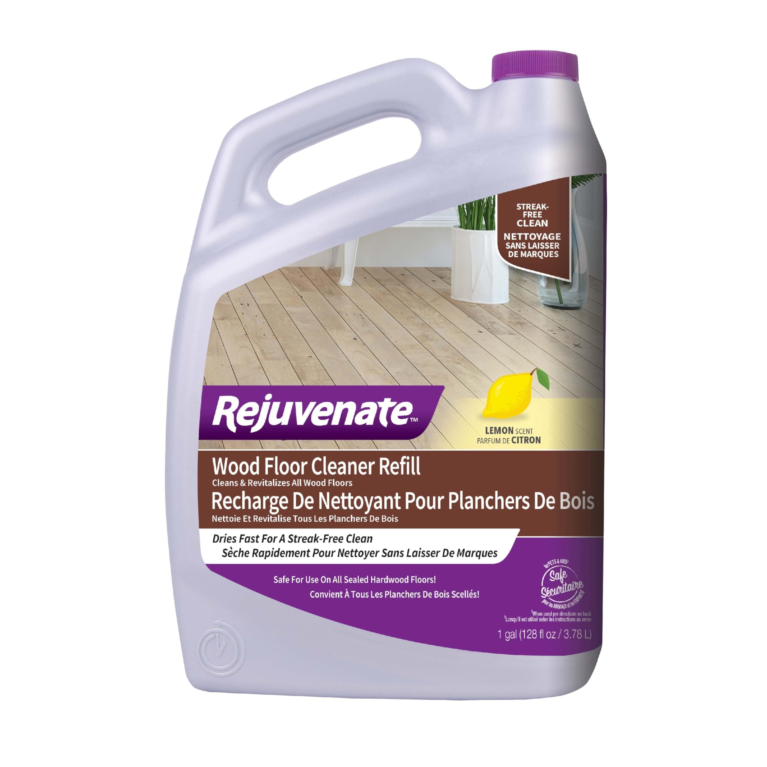 Rejuvenate High-Performance Professional Hardwood Floor Cleaner Streak-Free Formula Eliminates The Toughest Dirt and Grime with Little Effort 128oz