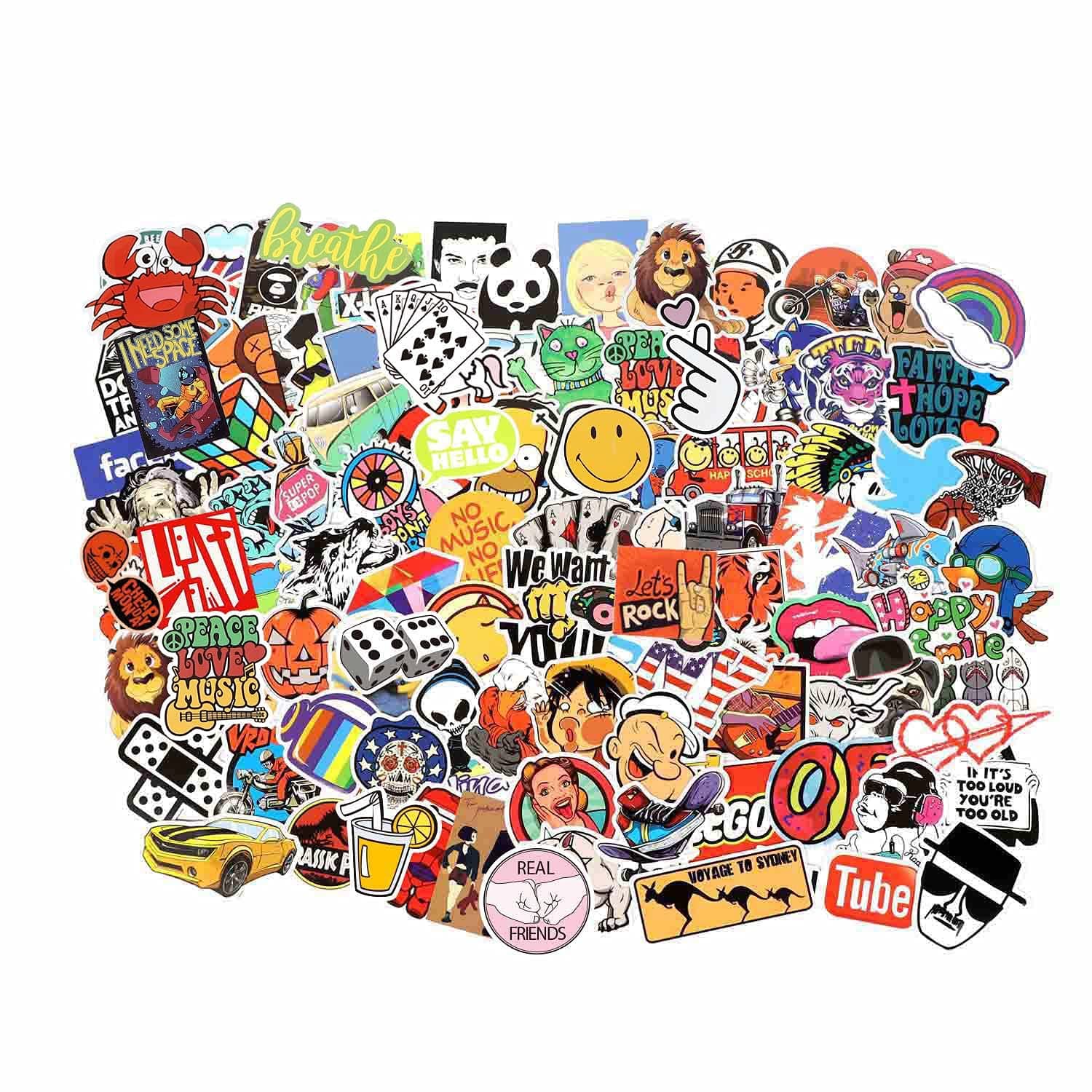 Cool Random Stickers Pack 55-500pcs Laptop Stickers Bomb Vinyl Sticker Variety for Computer Skateboard Luggage Car Motorcycle Bike Decal for Teens Adults Boys
