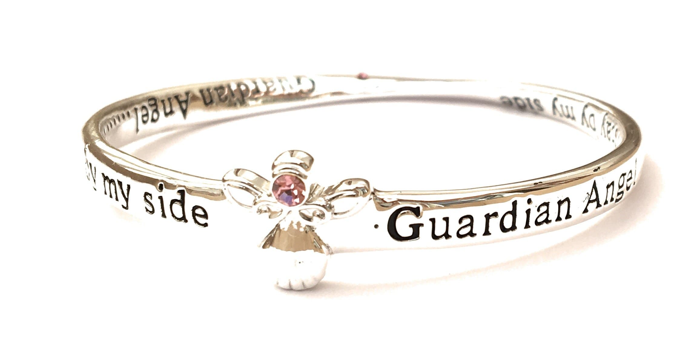 Equilibrium Jewellery - Guardian Angel - Stay By My Side - Bangle - Pink Stone