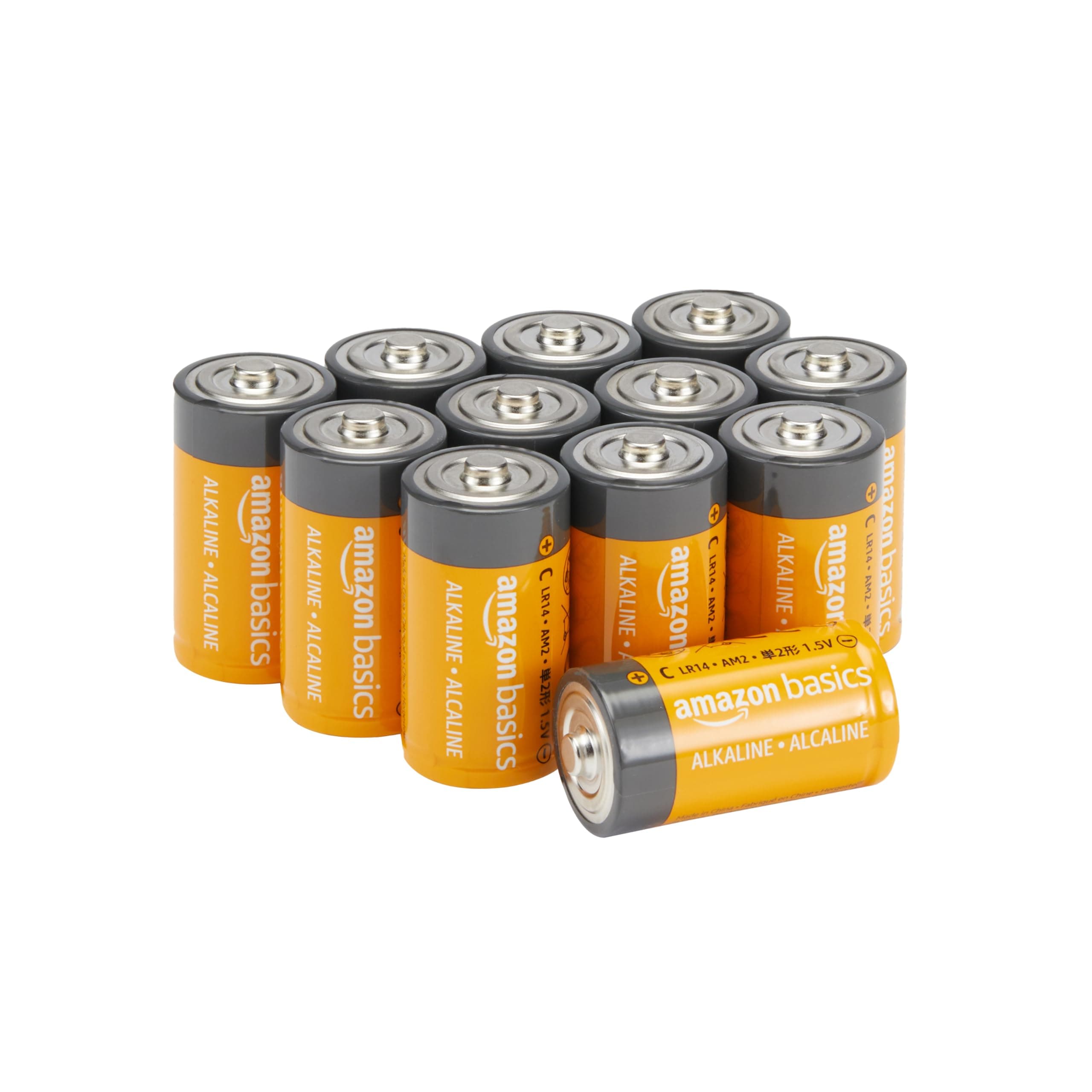 12-Pack C Cell All-Purpose Alkaline Batteries, 1.5 Volt, 5-Year Shelf Life