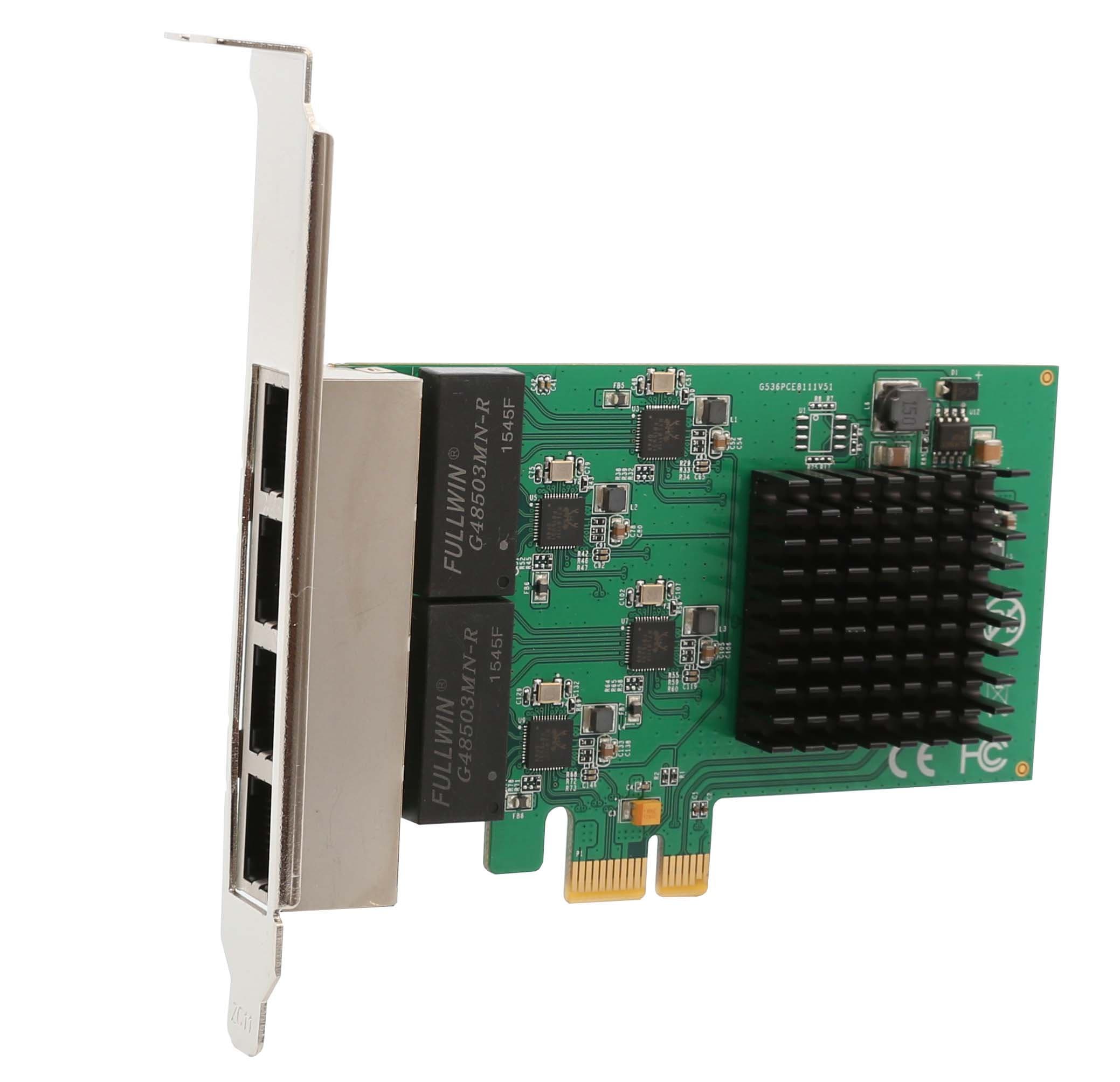 SYBA Multimedia 4 Port Gigabit Ethernet PCI-e X1 Network Interface Card (SI-PEX24042)